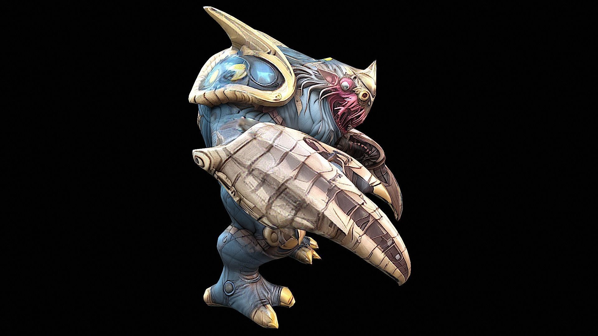 stylized abstract creature 3D model_1