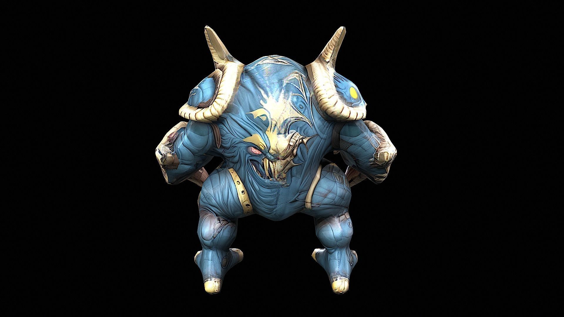 stylized abstract creature 3D model_3