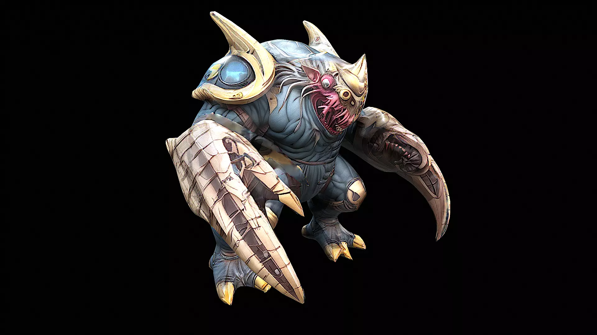 stylized abstract creature 3D model_0