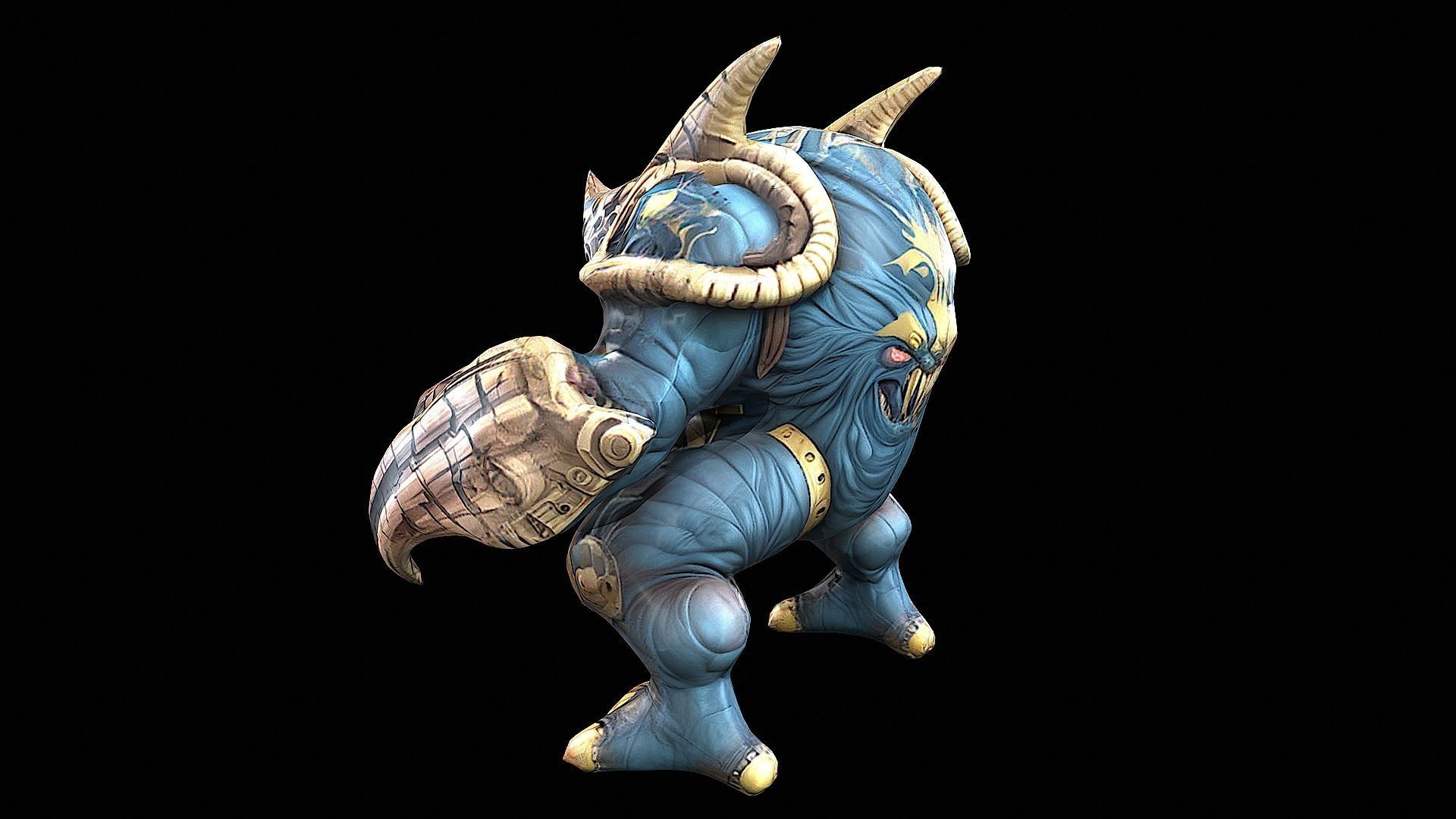 stylized abstract creature 3D model_4