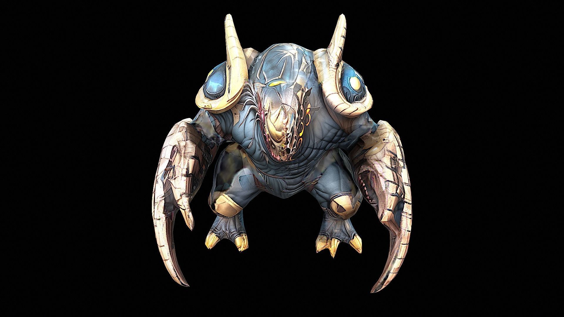 stylized abstract creature 3D model_7