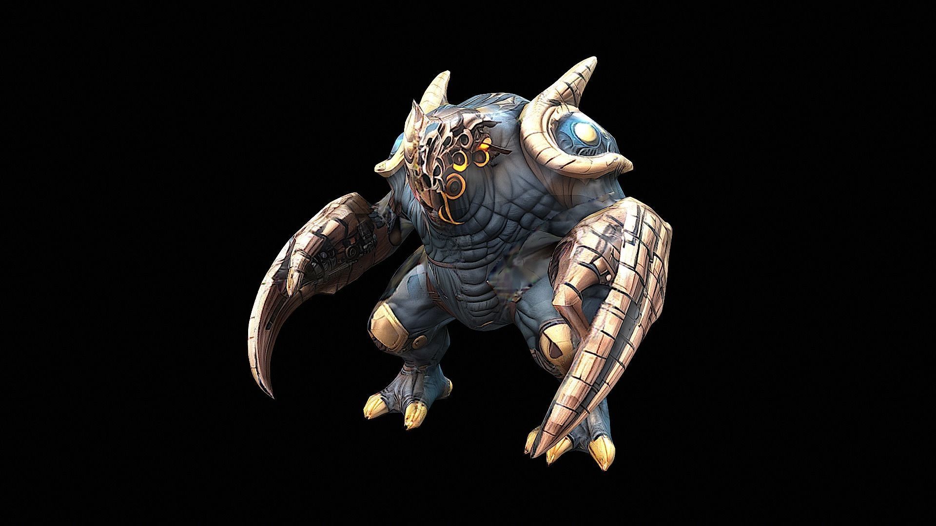 stylized abstract creature 3D model_6