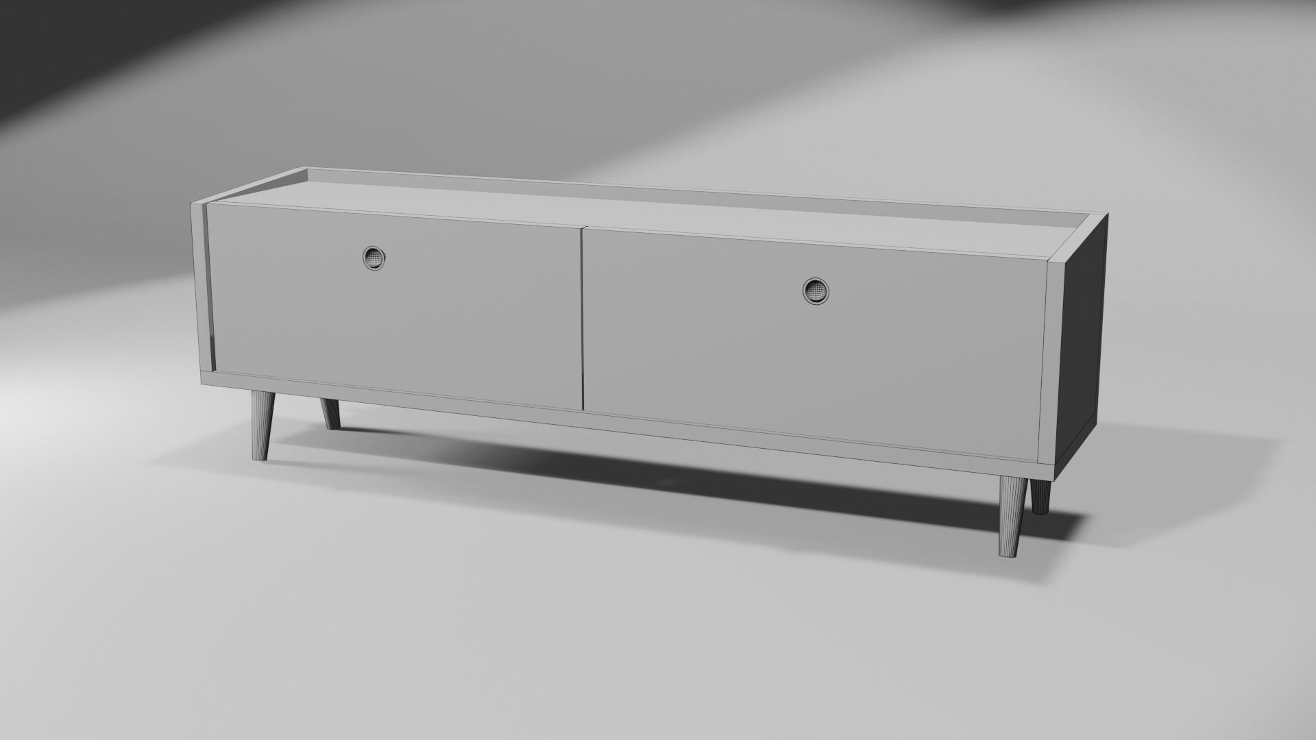 tv unit Low-poly 3D model_6