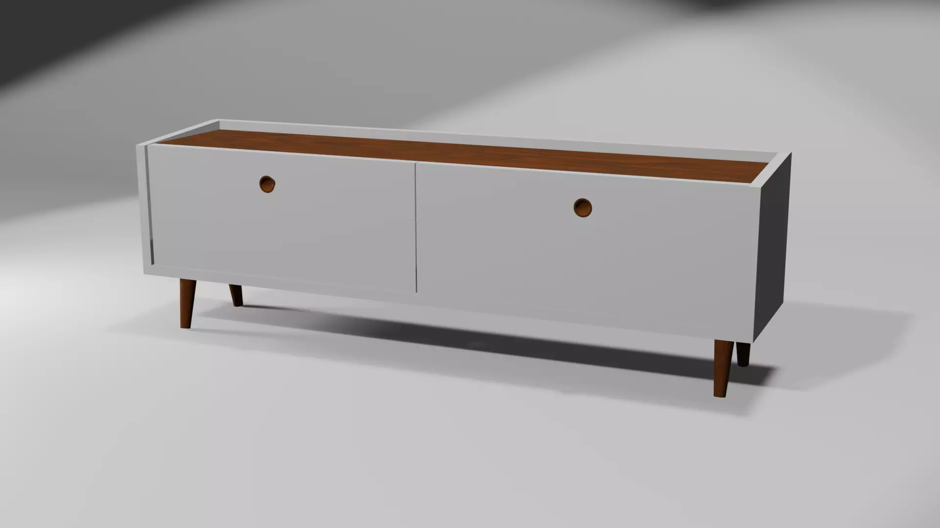tv unit Low-poly 3D model_0