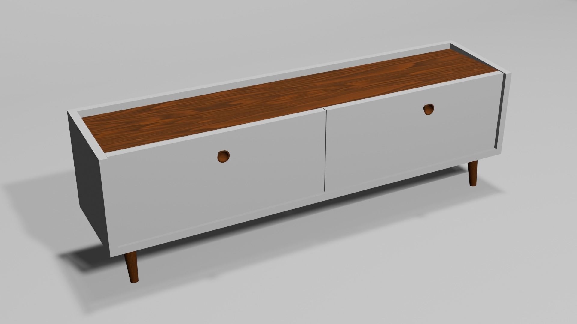 tv unit Low-poly 3D model_1