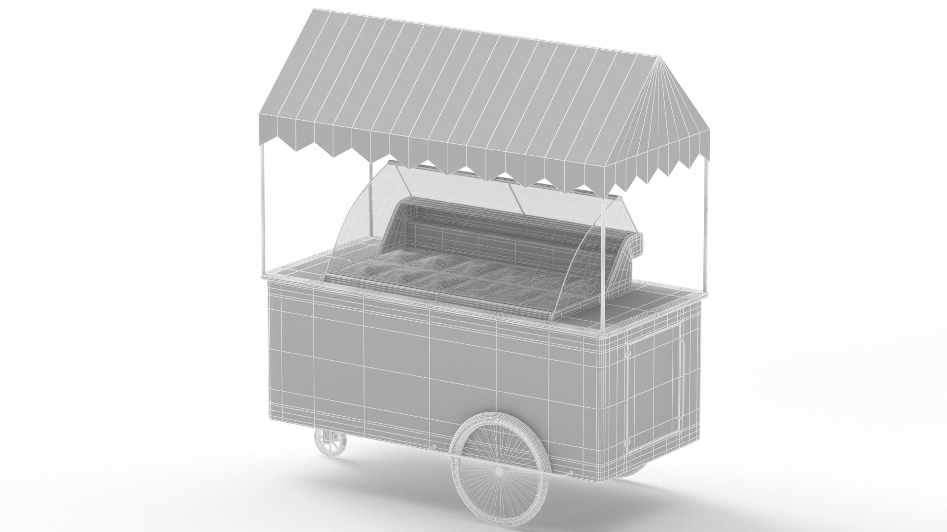 Ice Cream Cart red 3D model_9