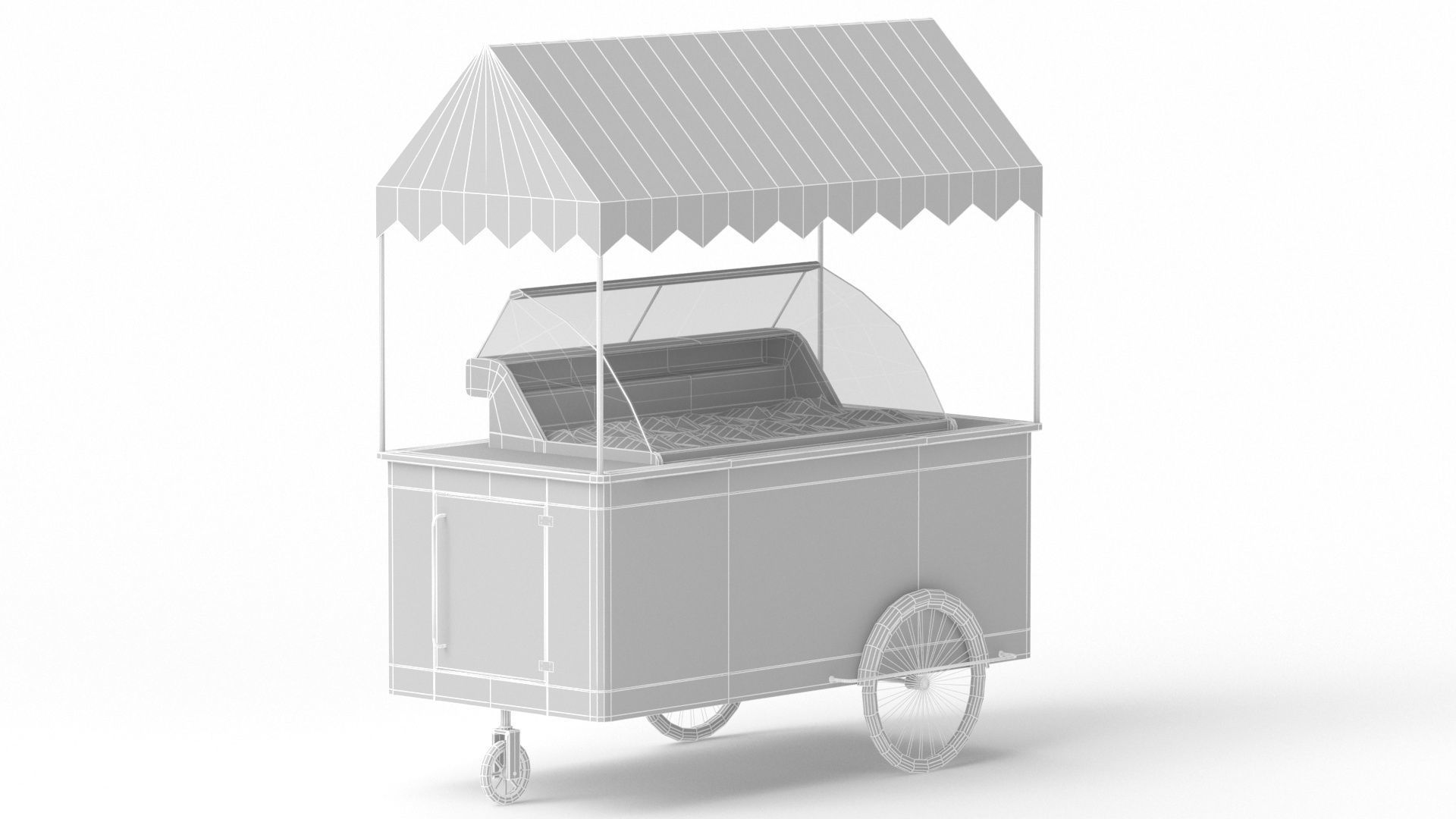 Ice Cream Cart red 3D model_6