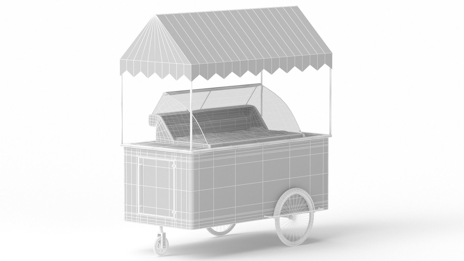 Ice Cream Cart red 3D model_7