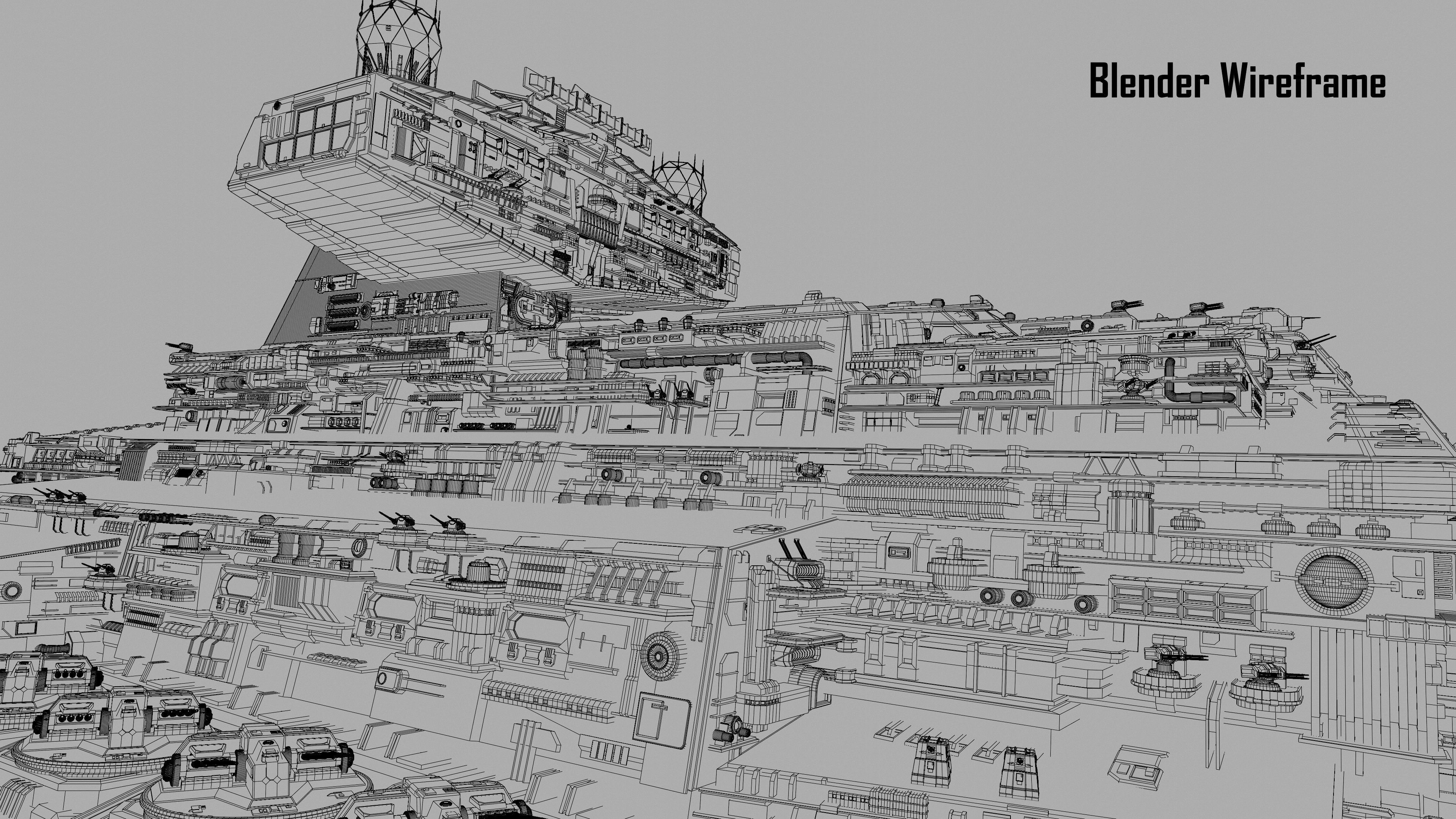 Imperial II-Class Star Destroyer Kitbash Blender UE5 - Star Wars 3D model_32