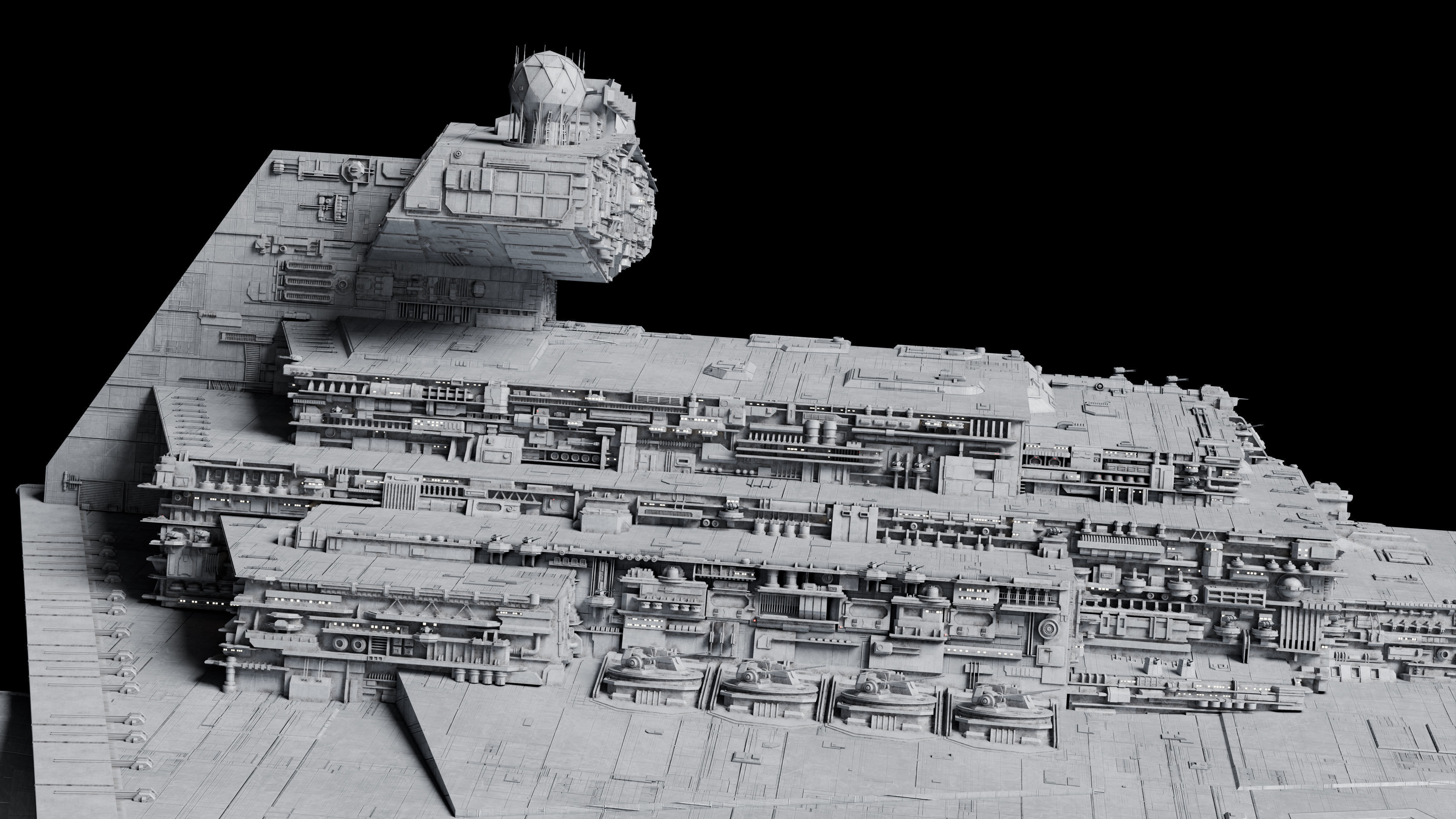 Imperial II-Class Star Destroyer Kitbash Blender UE5 - Star Wars 3D model_24
