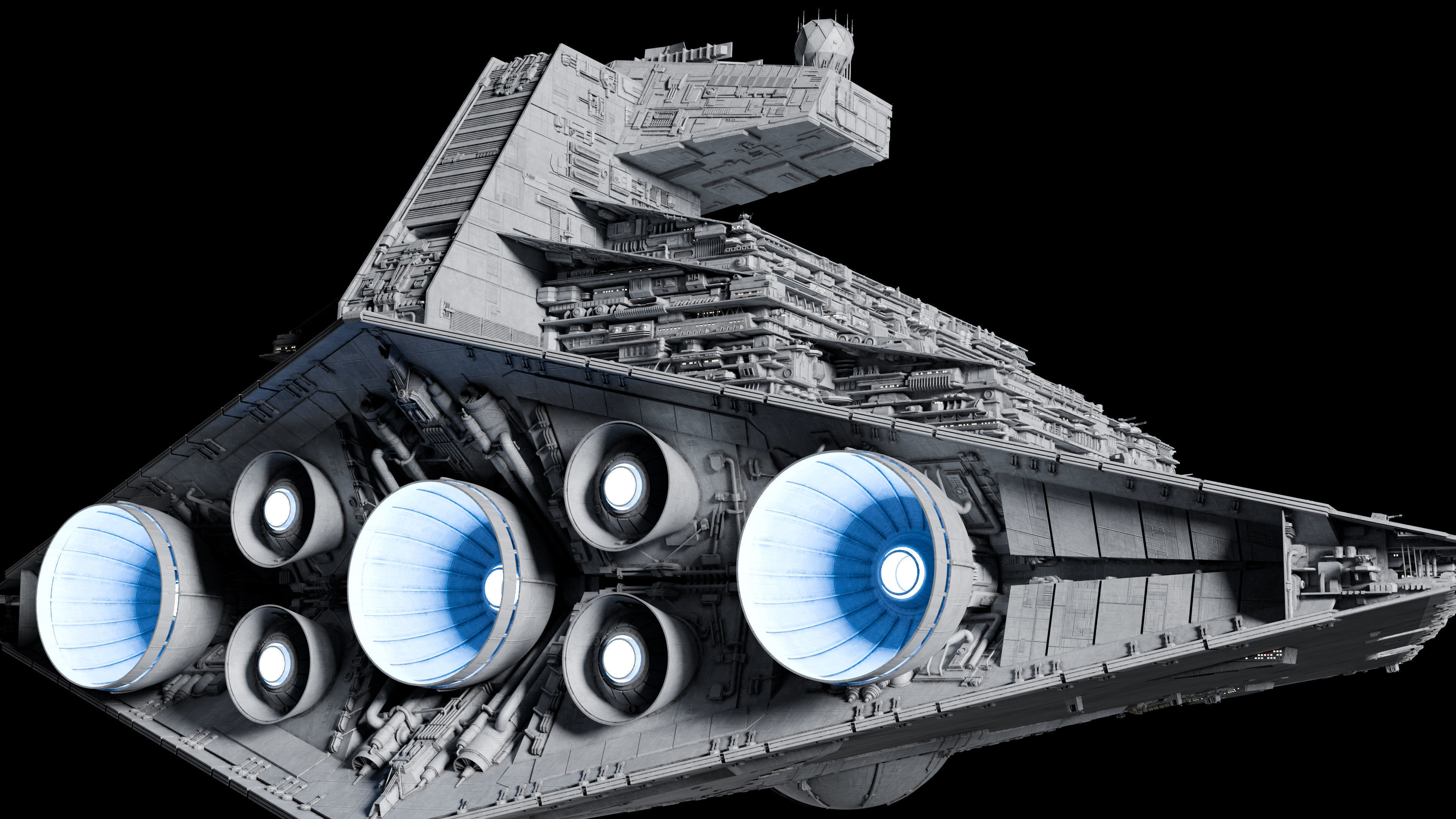 Imperial II-Class Star Destroyer Kitbash Blender UE5 - Star Wars 3D model_13
