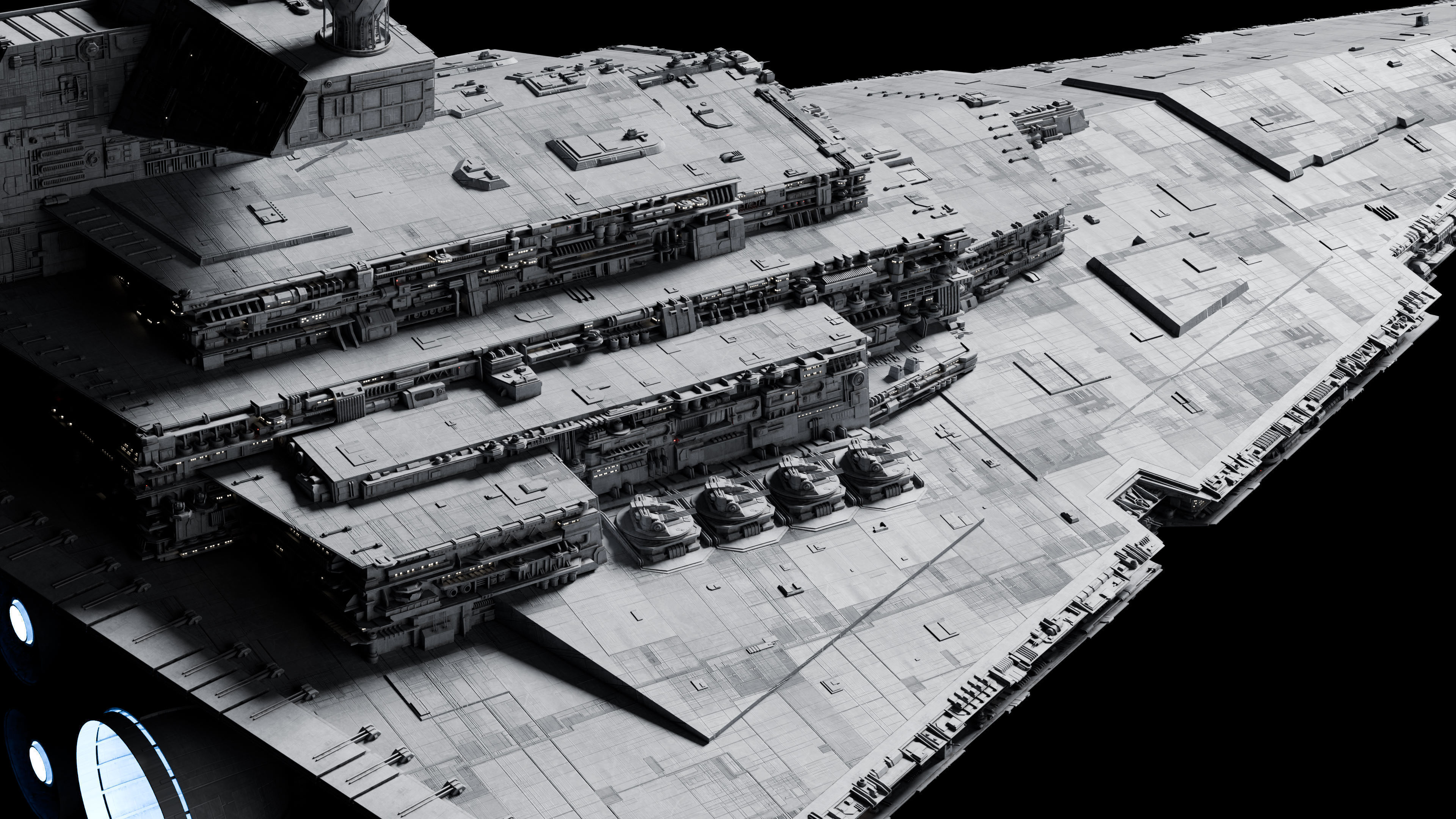Imperial II-Class Star Destroyer Kitbash Blender UE5 - Star Wars 3D model_29