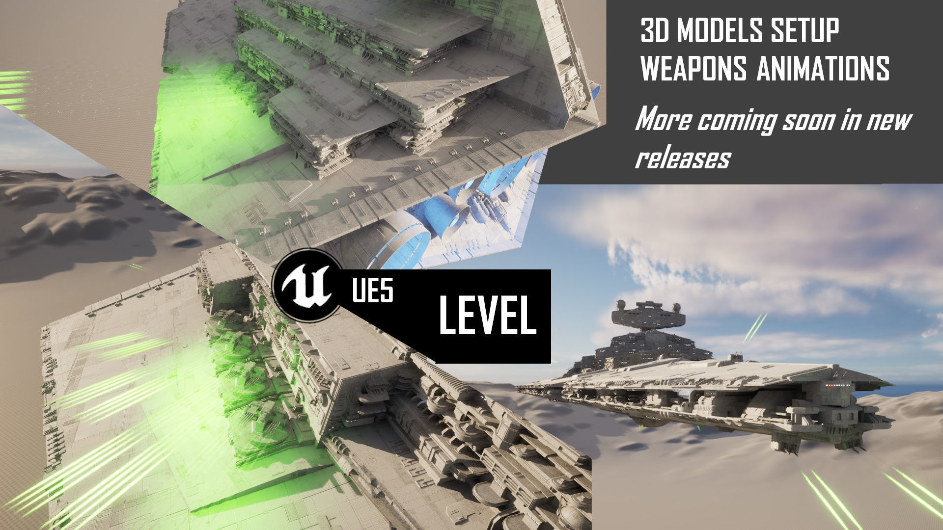 Imperial II-Class Star Destroyer Kitbash Blender UE5 - Star Wars 3D model_8