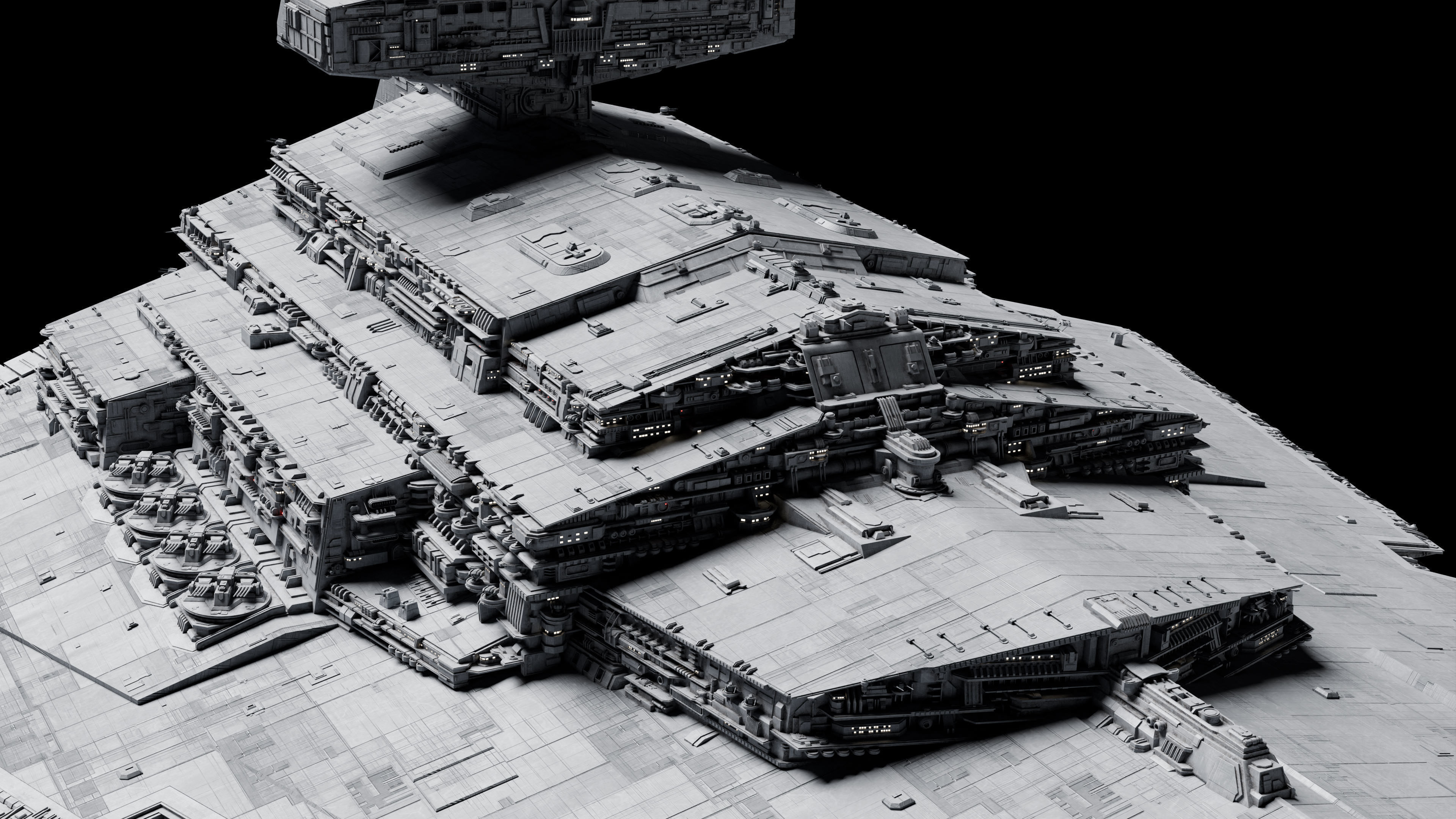 Imperial II-Class Star Destroyer Kitbash Blender UE5 - Star Wars 3D model_10