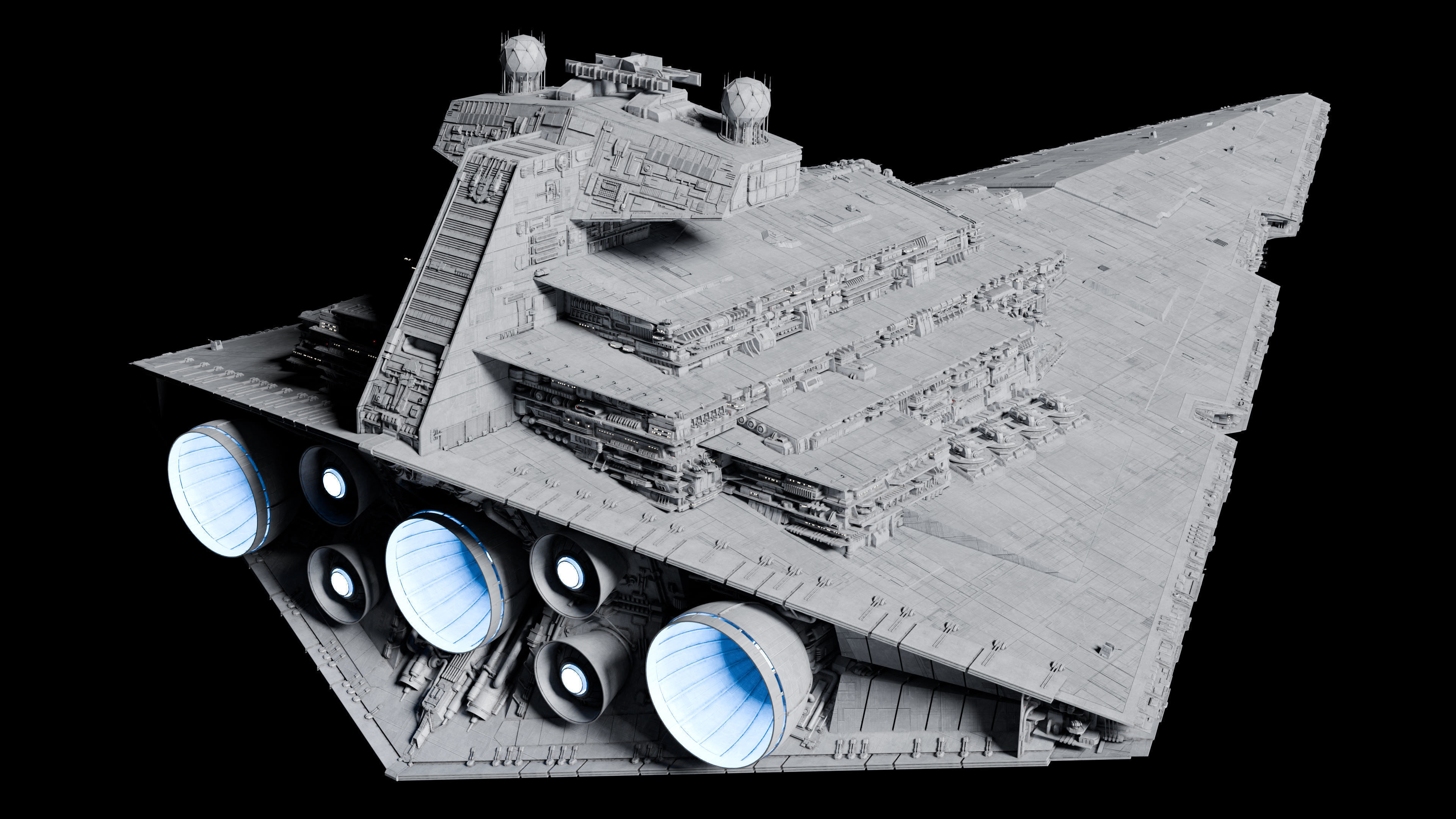 Imperial II-Class Star Destroyer Kitbash Blender UE5 - Star Wars 3D model_25