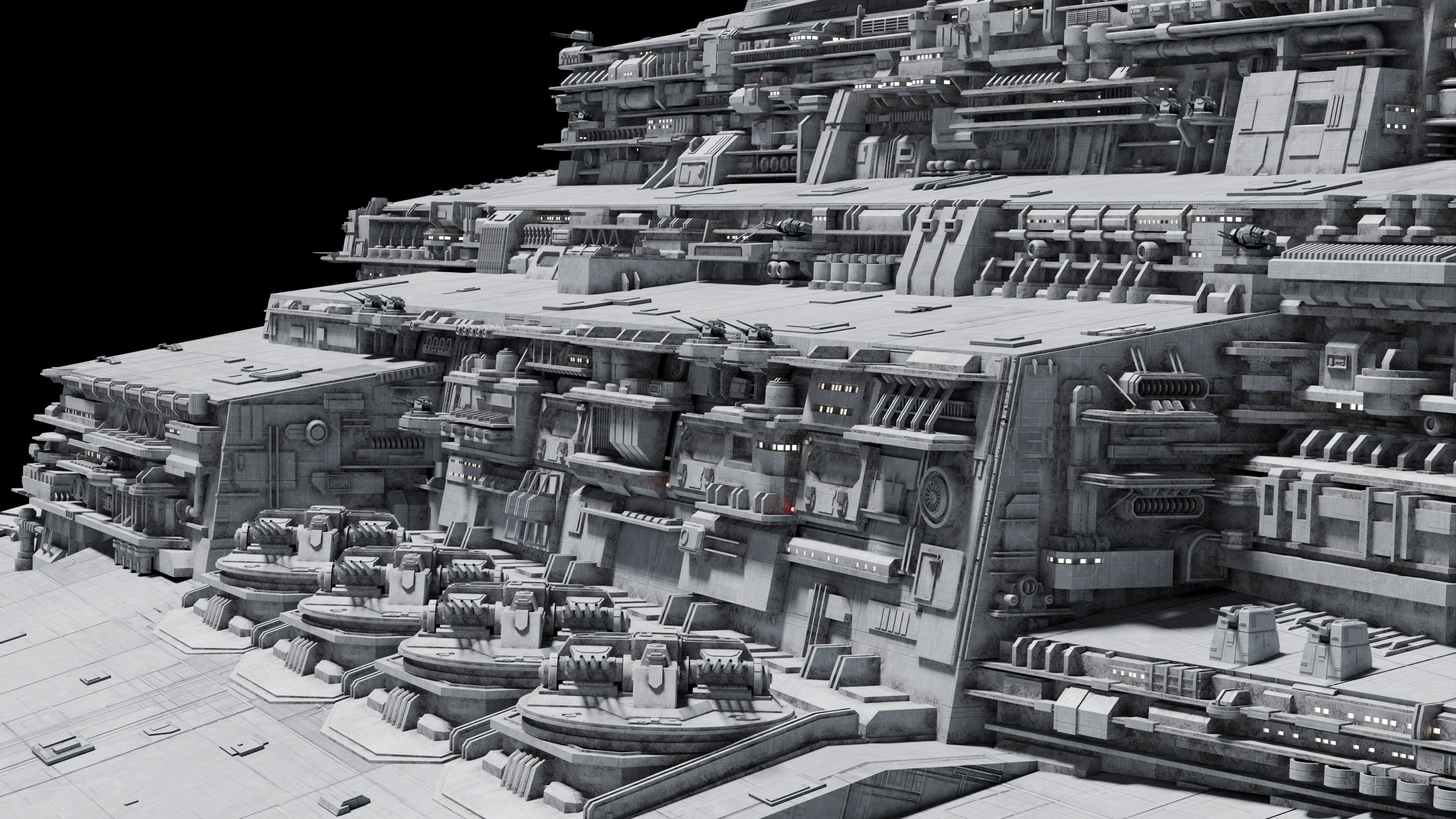 Imperial II-Class Star Destroyer Kitbash Blender UE5 - Star Wars 3D model_18