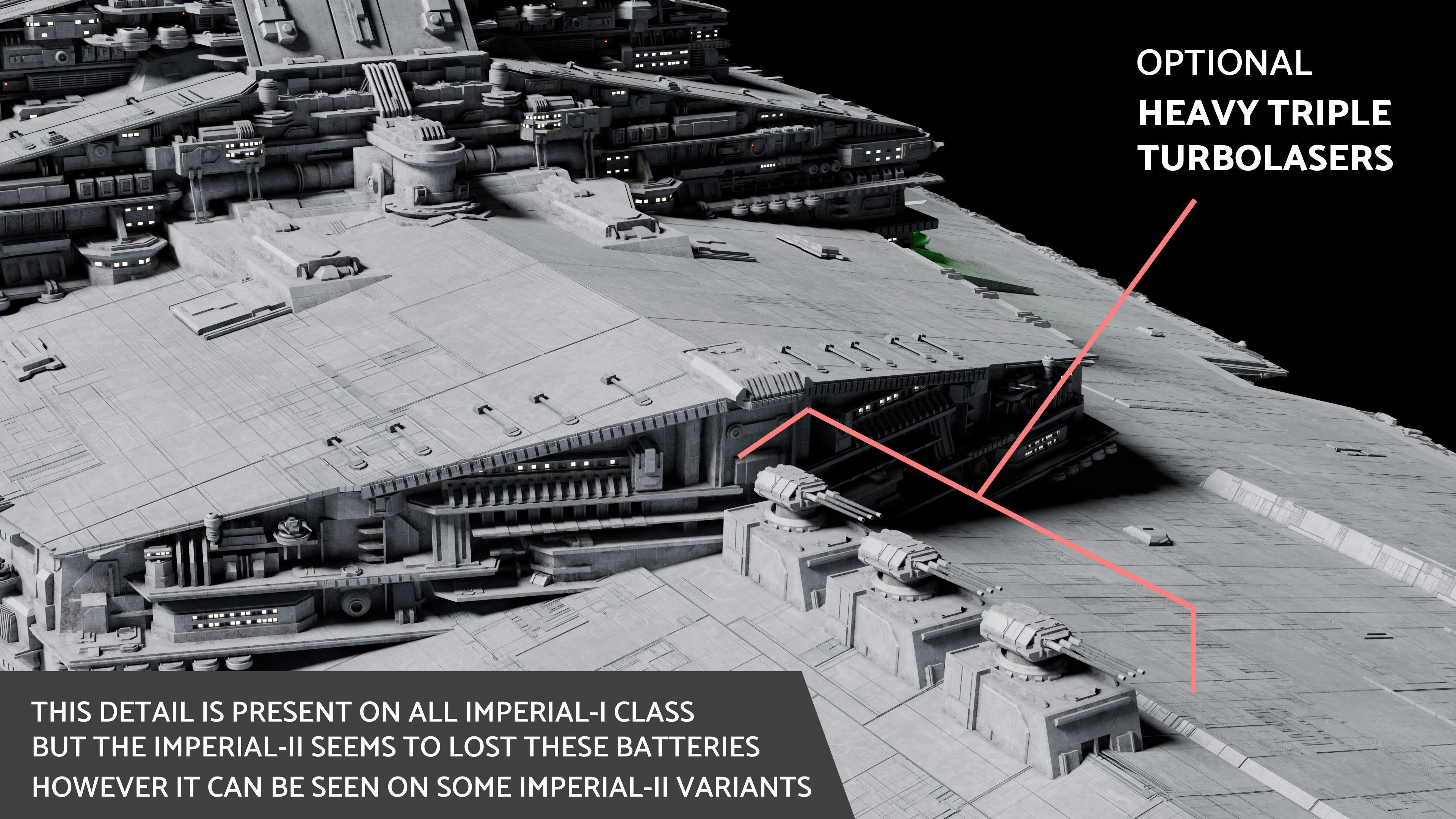 Imperial II-Class Star Destroyer Kitbash Blender UE5 - Star Wars 3D model_11