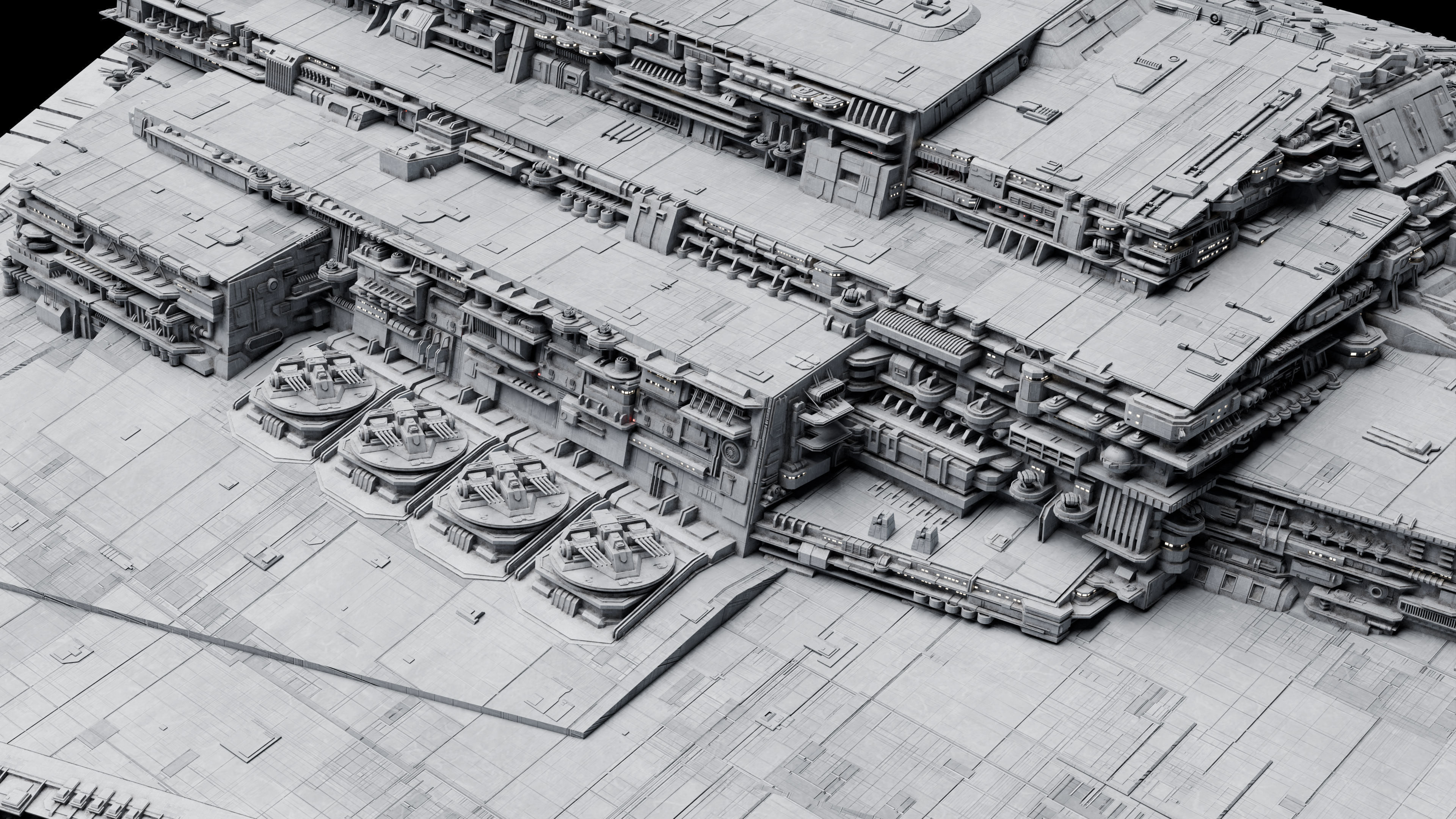Imperial II-Class Star Destroyer Kitbash Blender UE5 - Star Wars 3D model_6