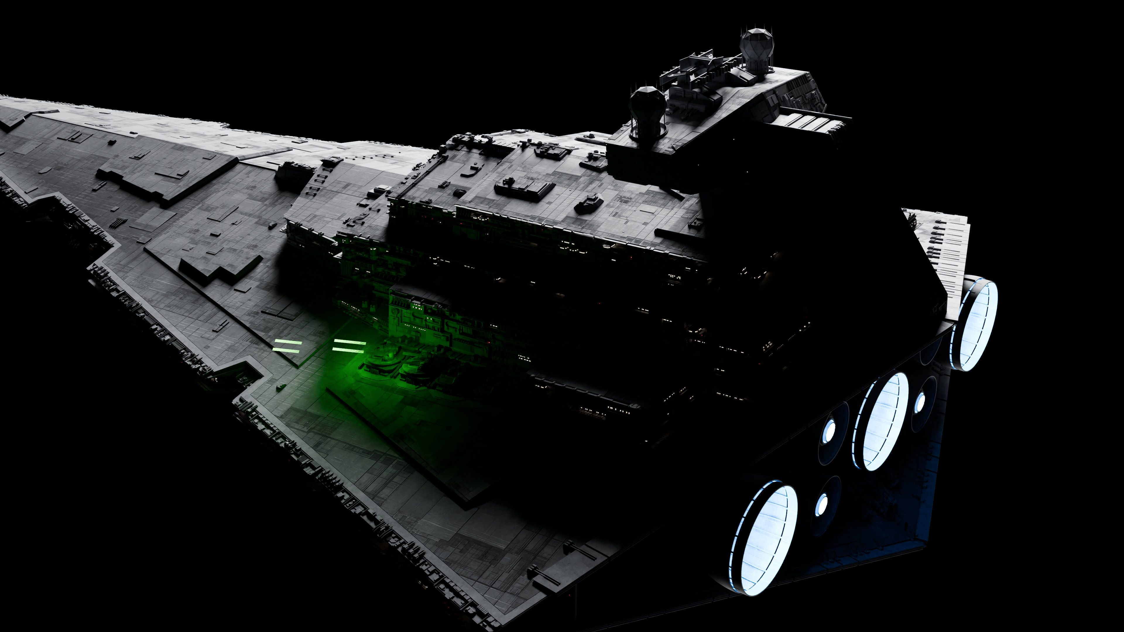 Imperial II-Class Star Destroyer Kitbash Blender UE5 - Star Wars 3D model_15