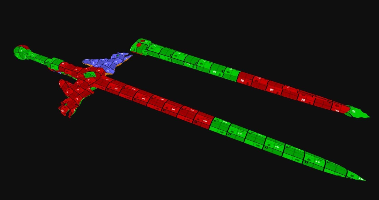 Crimson Dragon Sword - Game Ready Low-poly 3D model_7