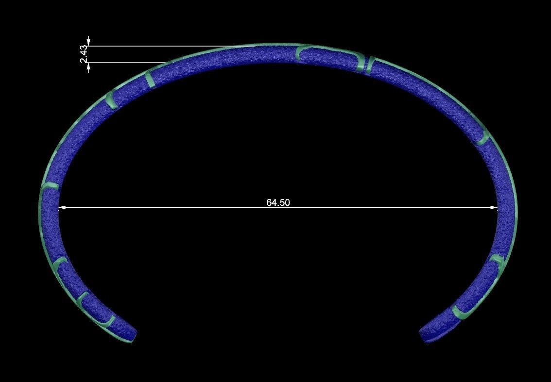 Kintsugi japan art cuff bracelet bangle 3D print model_11