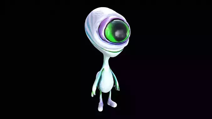 celshaded white alien