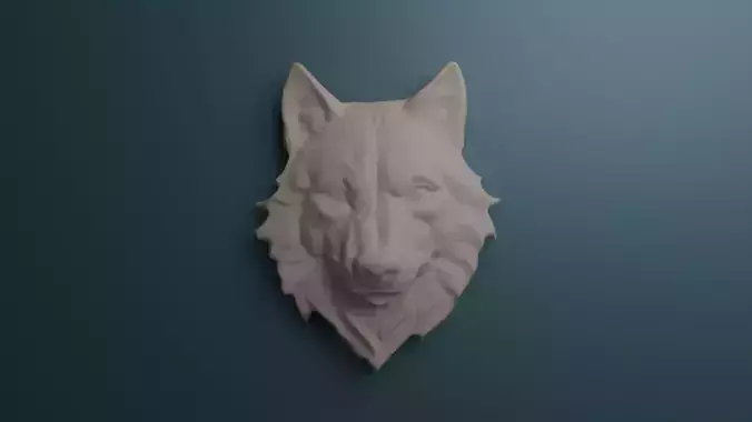 Wolf Pendant Bas Relief 