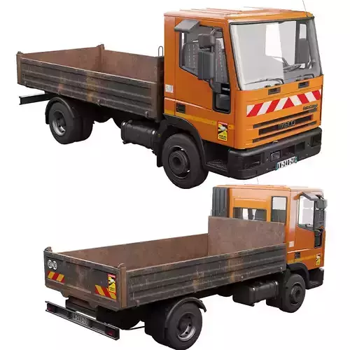 Iveco Eurocargo 100E18 2001 Flatbed Truck Low-poly 3D model