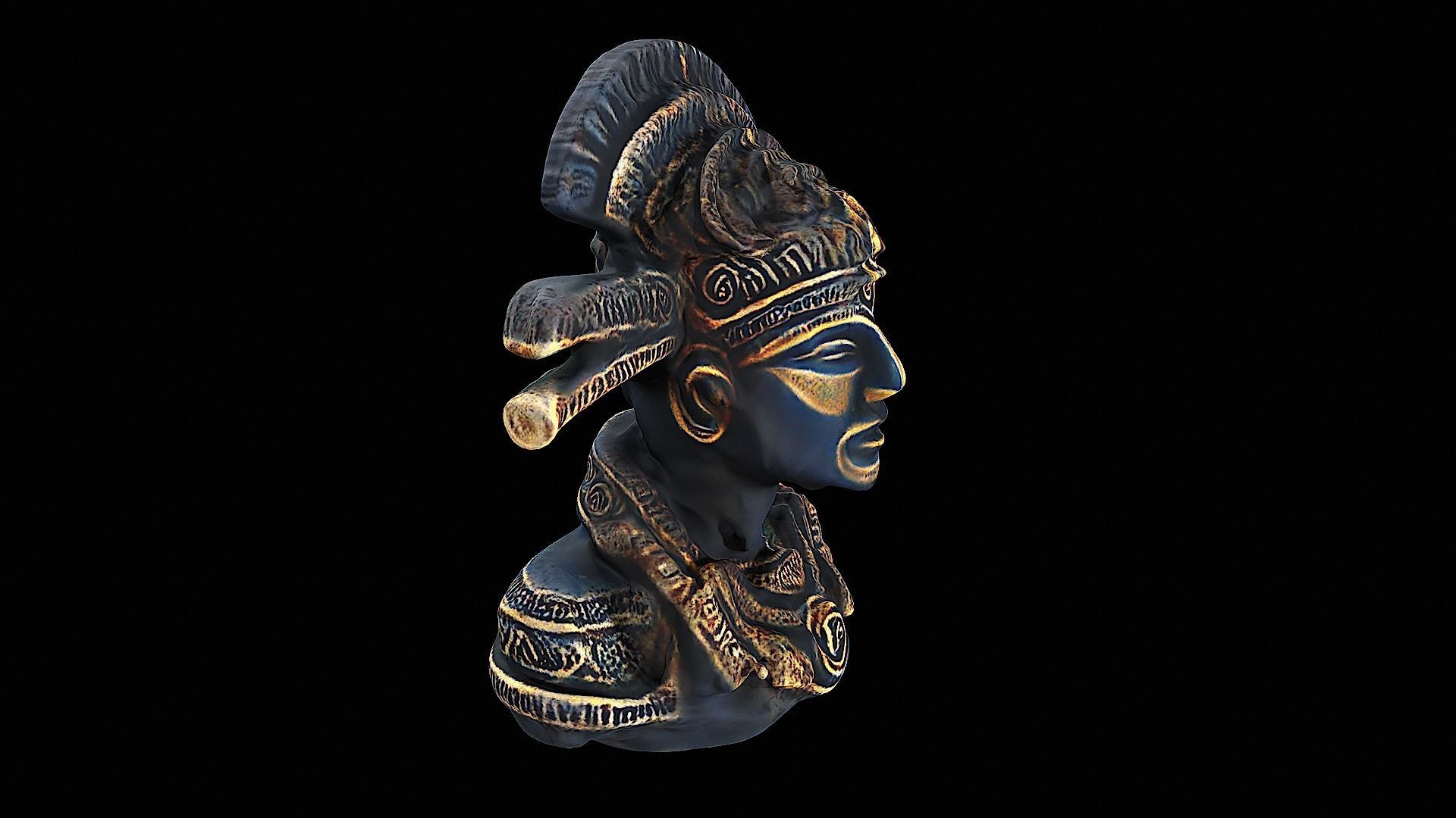 aztec sculpture 3D model_1