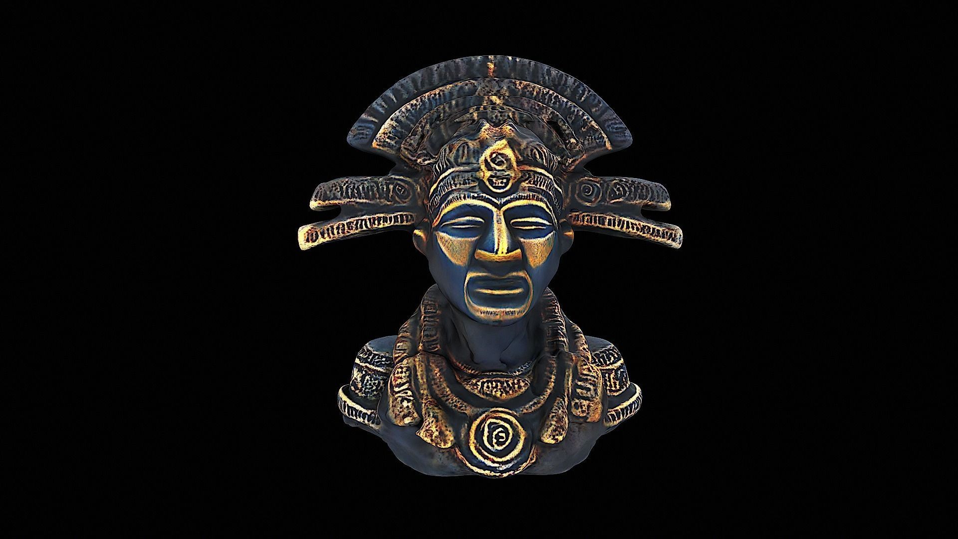aztec sculpture 3D model_8