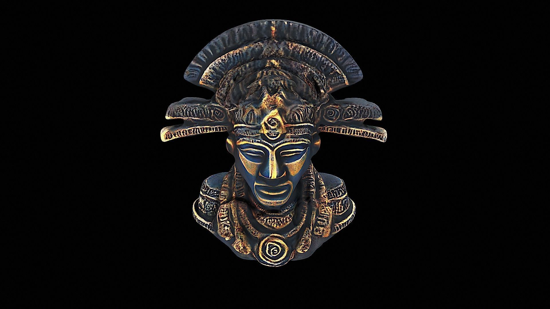 aztec sculpture 3D model_9