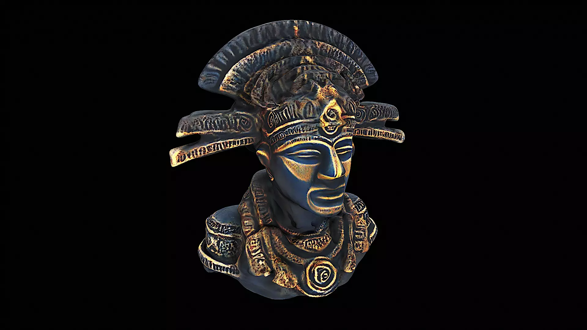 aztec sculpture 3D model_0