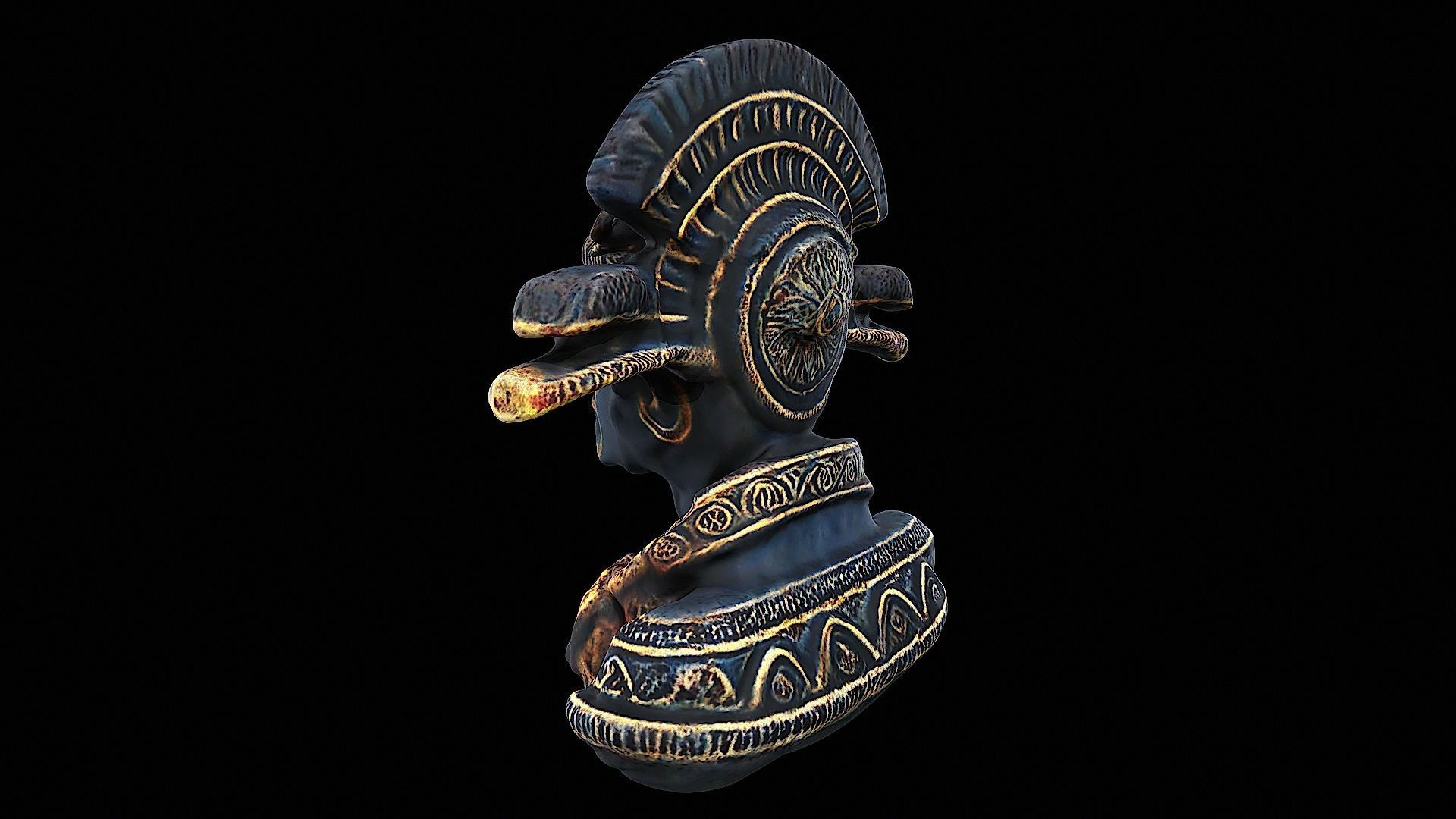 aztec sculpture 3D model_5