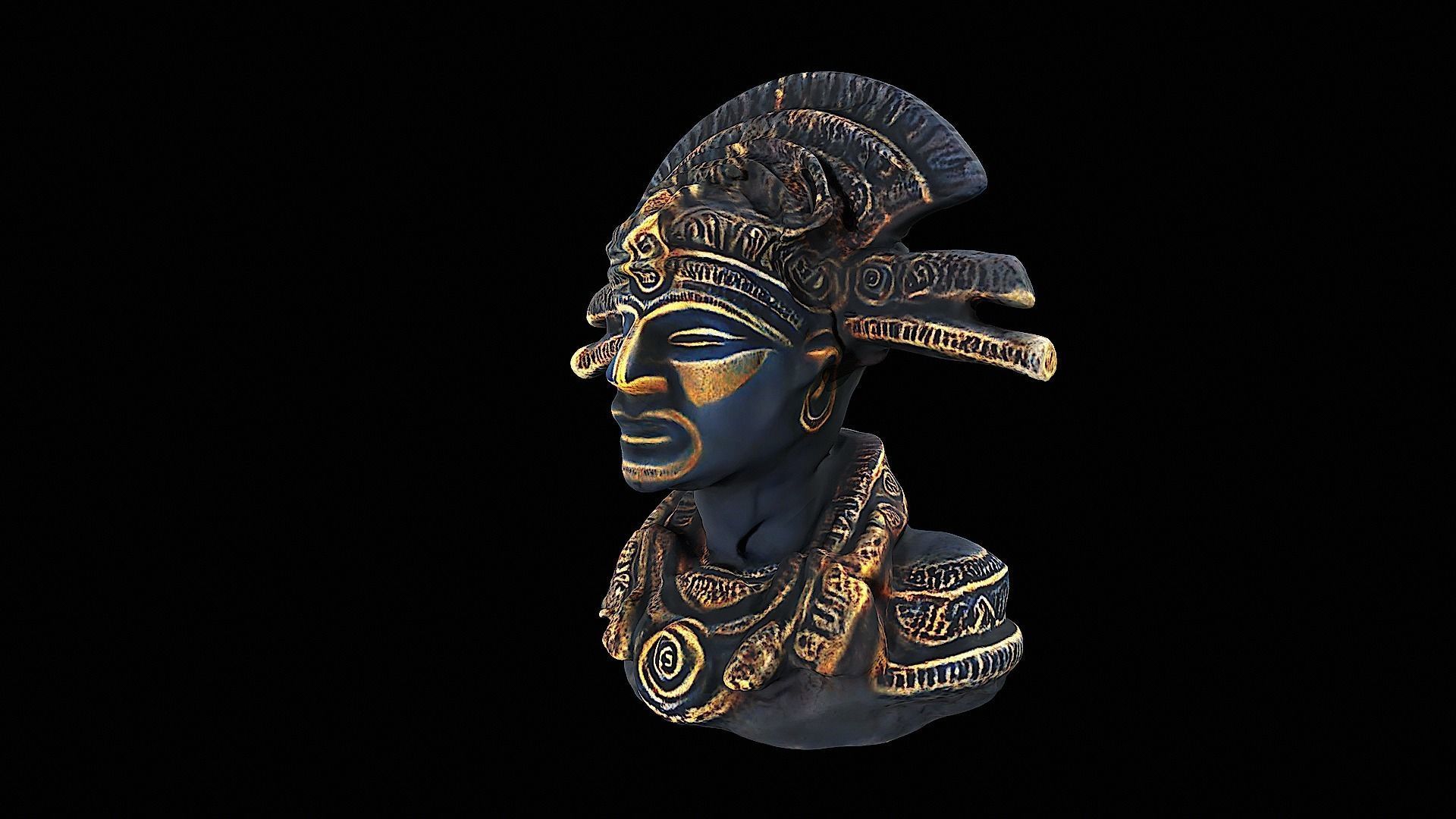 aztec sculpture 3D model_7