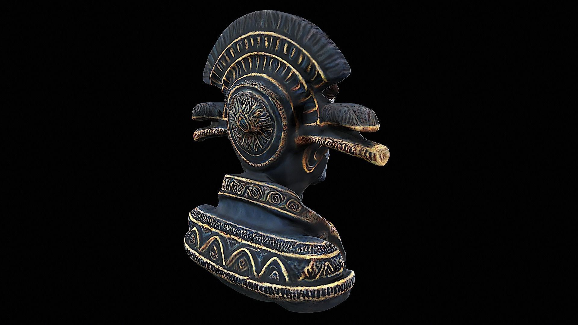 aztec sculpture 3D model_3
