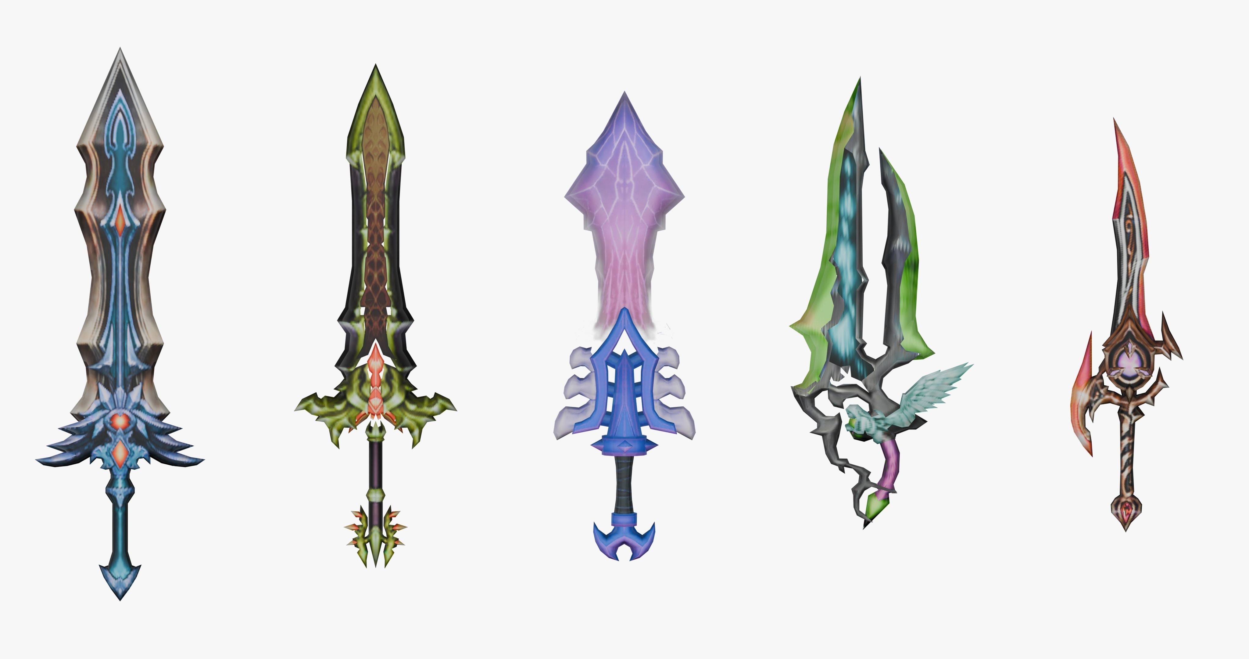 20 STYLIZED SWORD MODELS PACK 4 - LOW POLY Low-poly 3D model_2