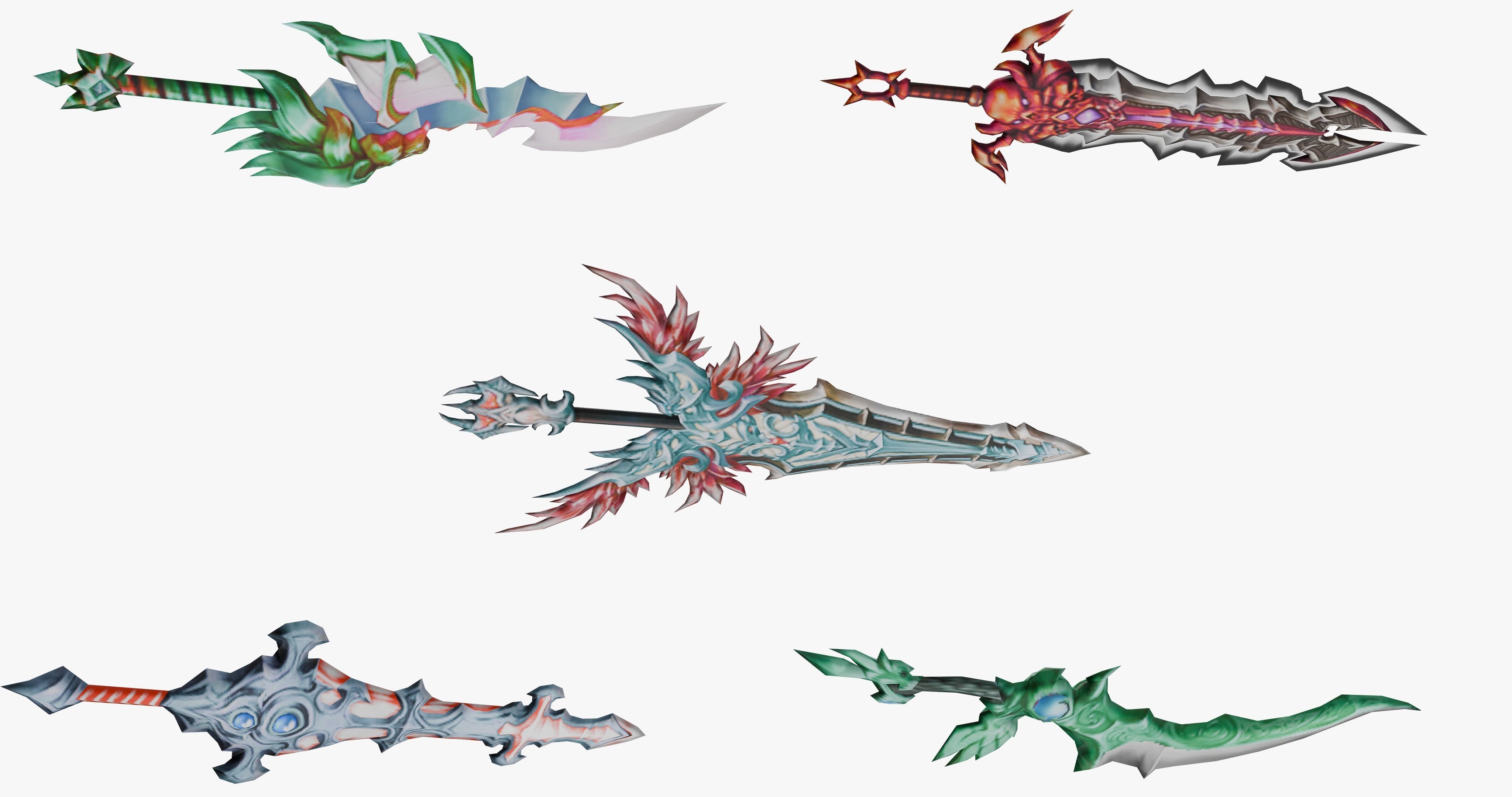20 STYLIZED SWORD MODELS PACK 4 - LOW POLY Low-poly 3D model_10