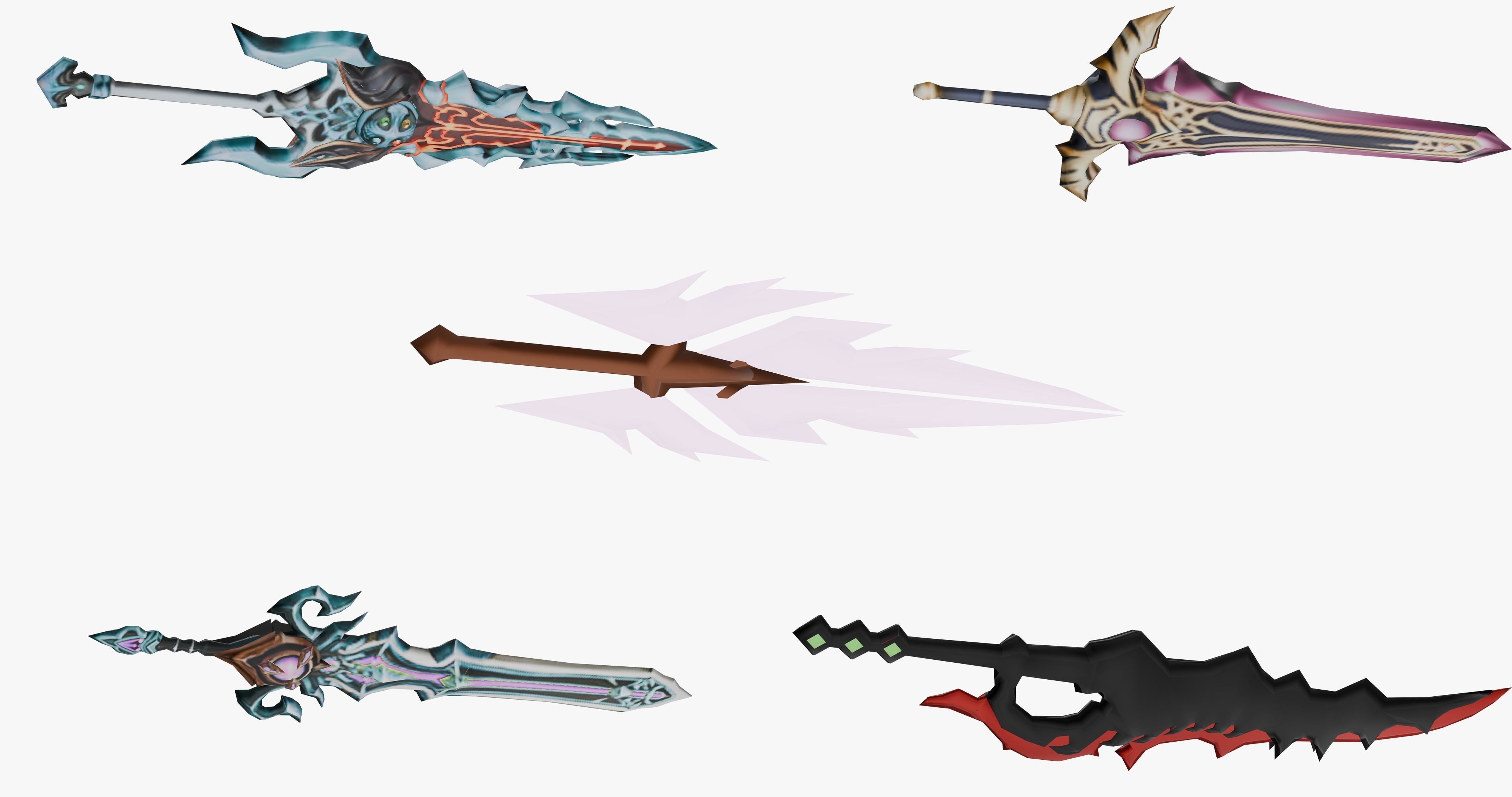 20 STYLIZED SWORD MODELS PACK 4 - LOW POLY Low-poly 3D model_8