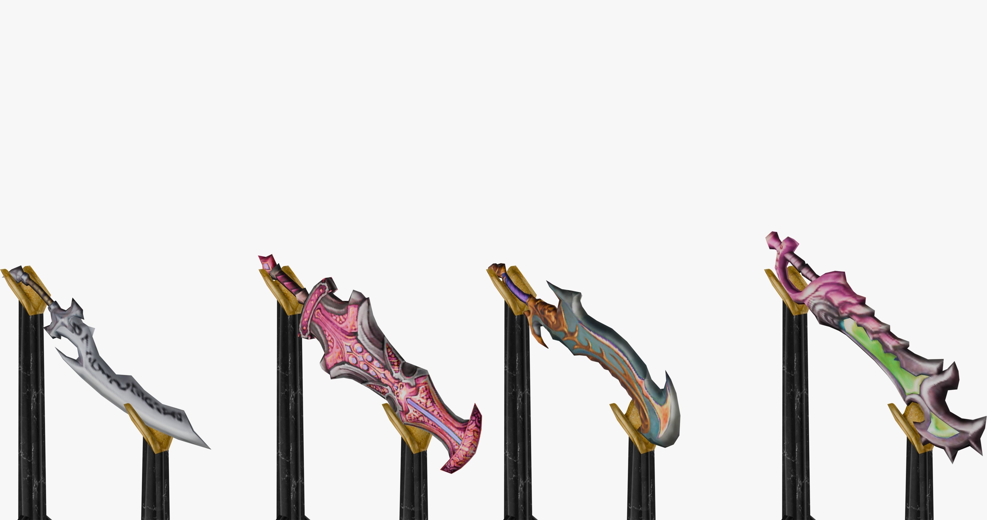 20 STYLIZED SWORD MODELS PACK 4 - LOW POLY Low-poly 3D model_7