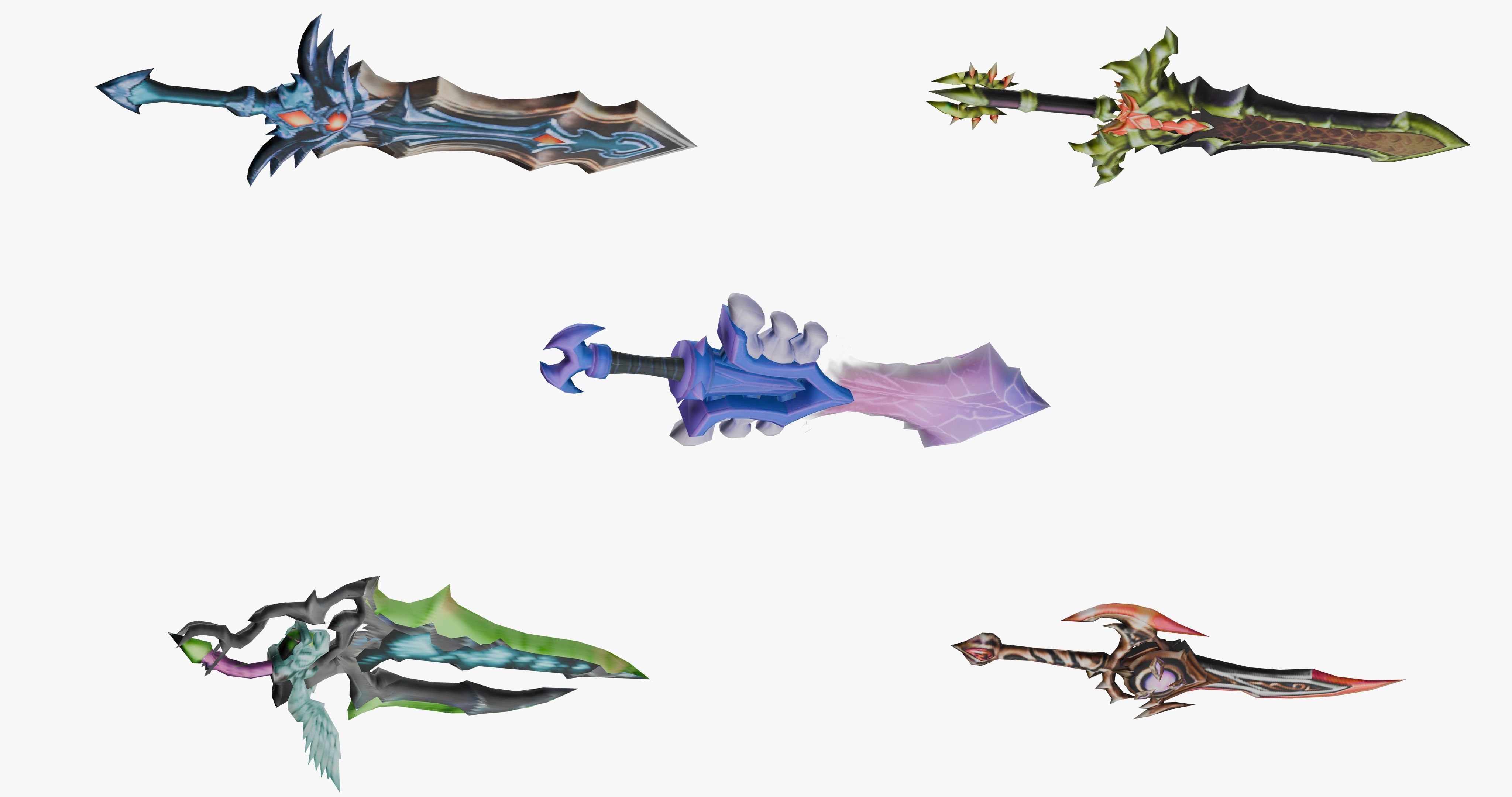 20 STYLIZED SWORD MODELS PACK 4 - LOW POLY Low-poly 3D model_9