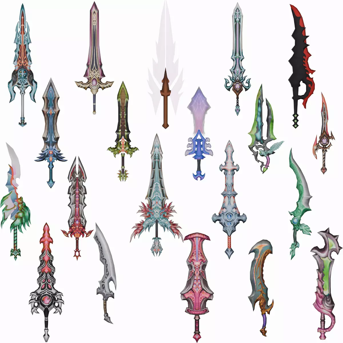 20 STYLIZED SWORD MODELS PACK 4 - LOW POLY Low-poly 3D model_0