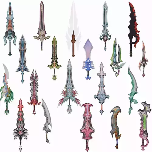 20 STYLIZED SWORD MODELS PACK 4 - LOW POLY