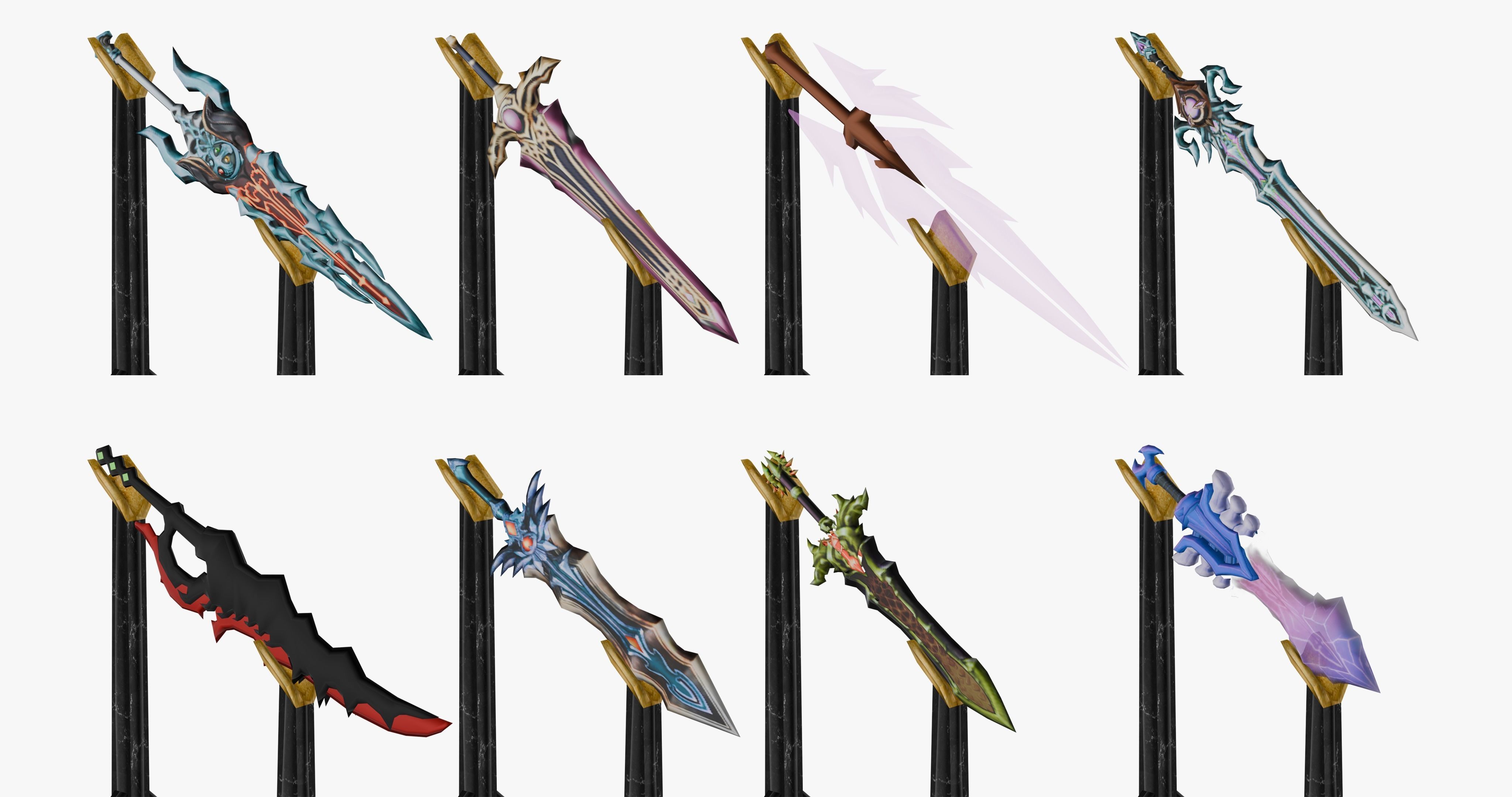 20 STYLIZED SWORD MODELS PACK 4 - LOW POLY Low-poly 3D model_5