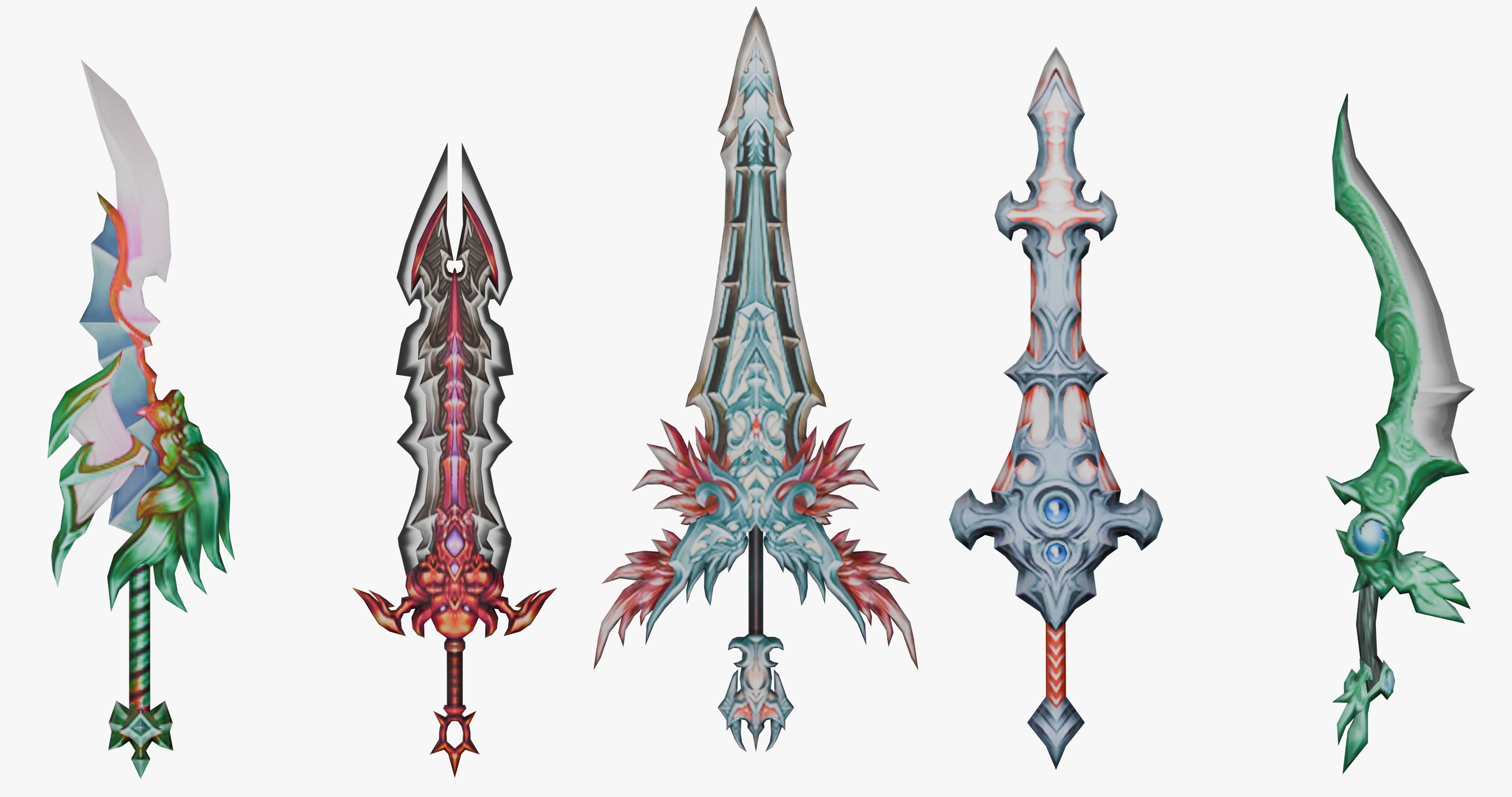 20 STYLIZED SWORD MODELS PACK 4 - LOW POLY Low-poly 3D model_3