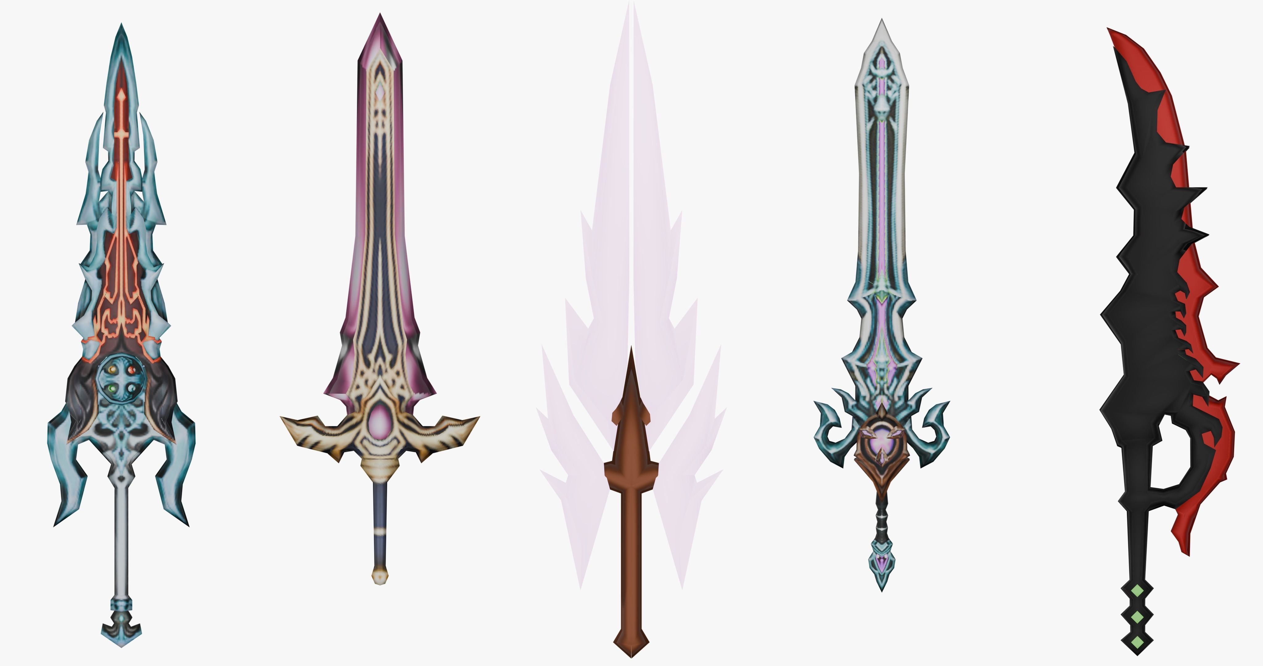 20 STYLIZED SWORD MODELS PACK 4 - LOW POLY Low-poly 3D model_1