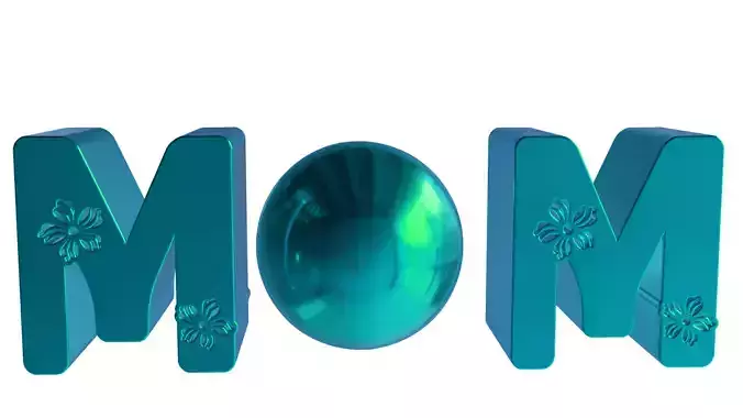 Bouncing MOM-3D BallThemed Mothers Day Animation 3D model