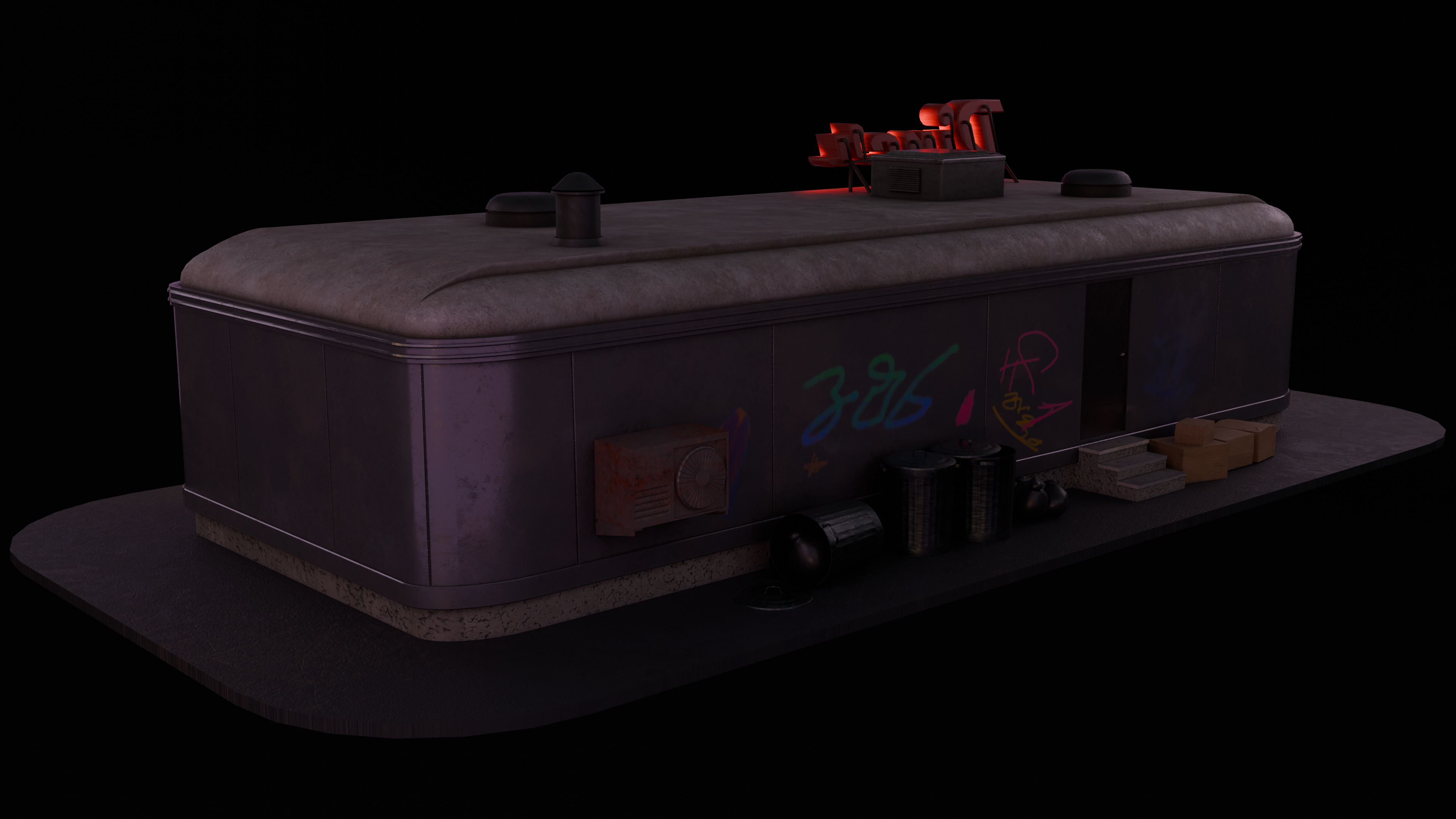 Diner Low-poly 3D model_9