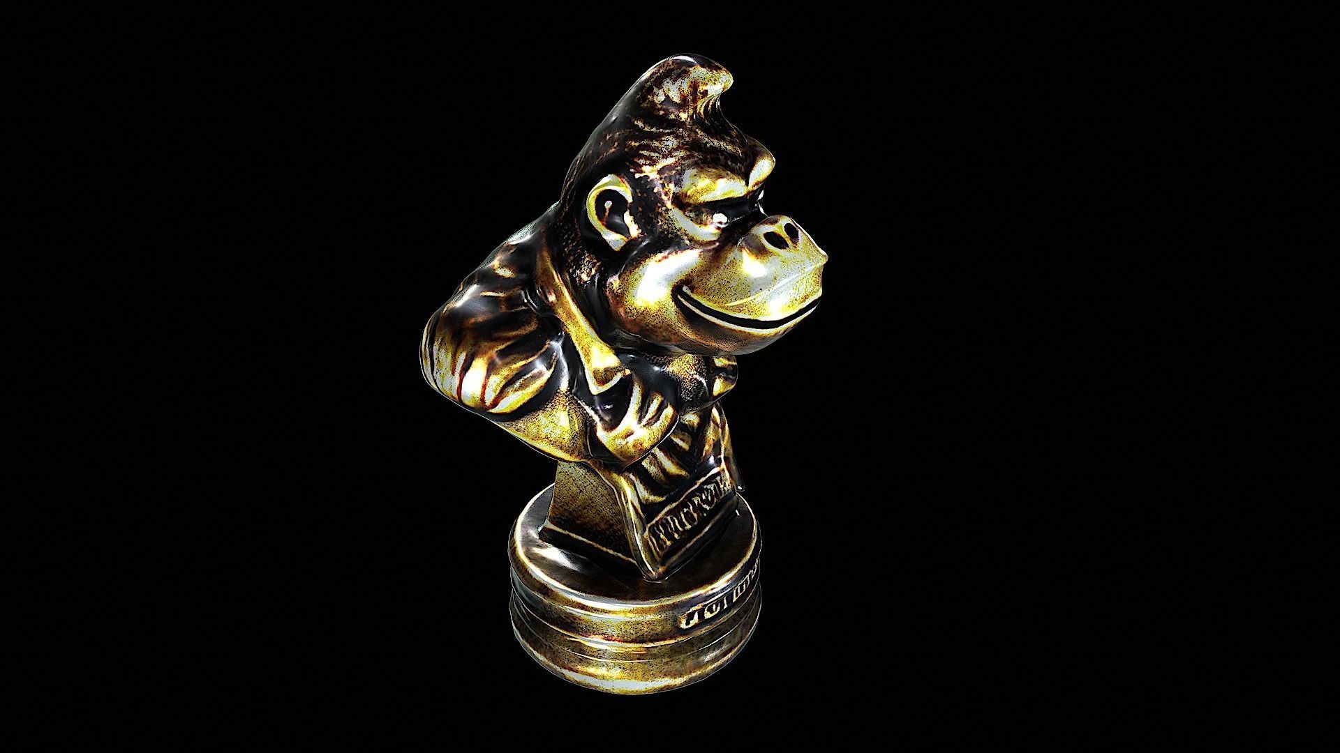 donkey kong bronze statue 3D model_1