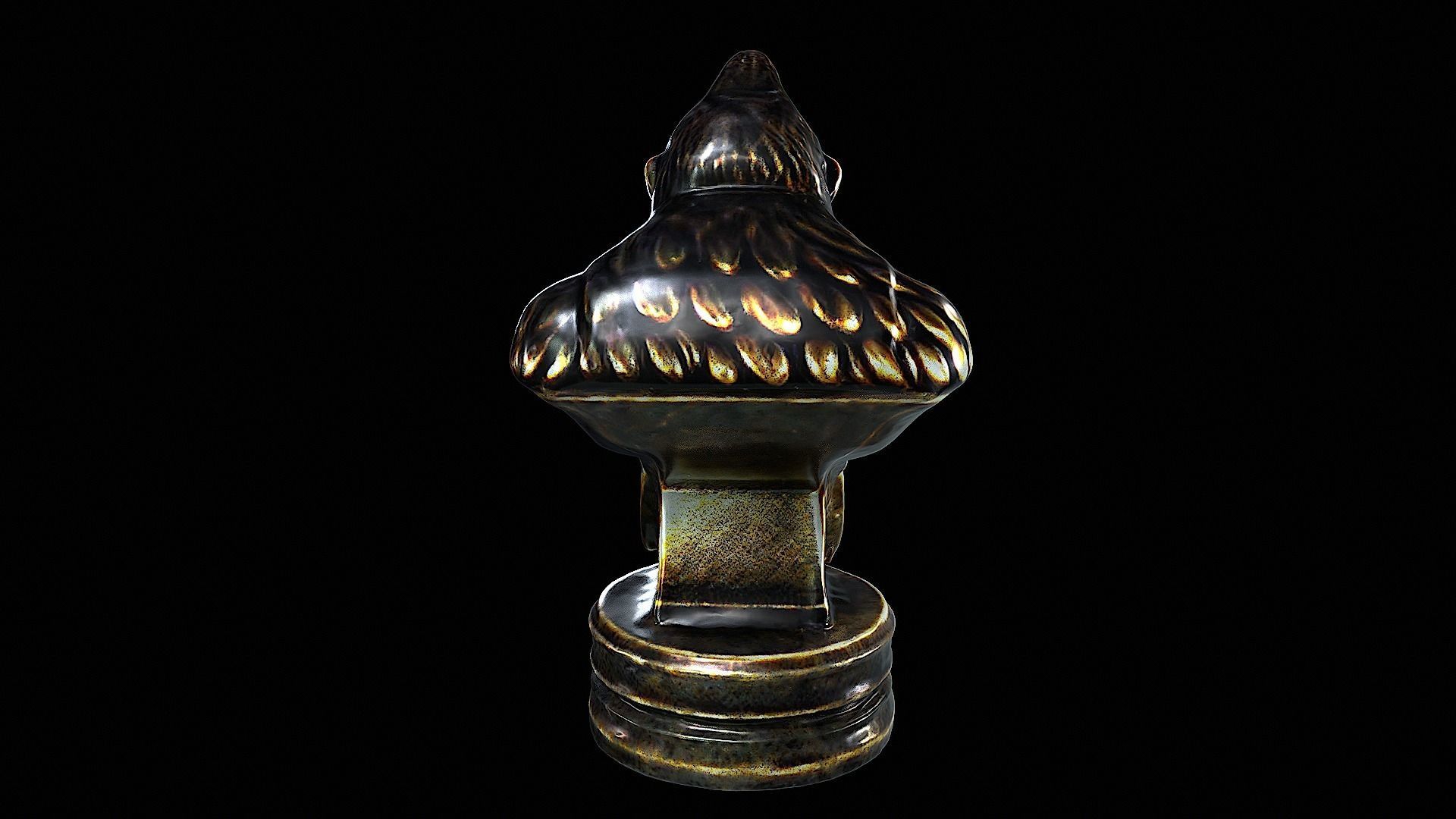 donkey kong bronze statue 3D model_4