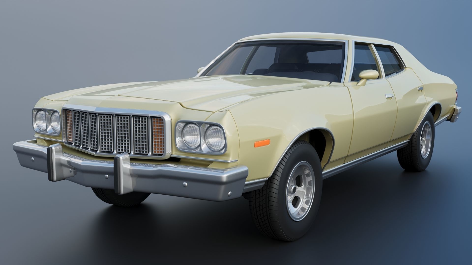 Gran Torino 4-Door Sedan 1974 3D print model_2